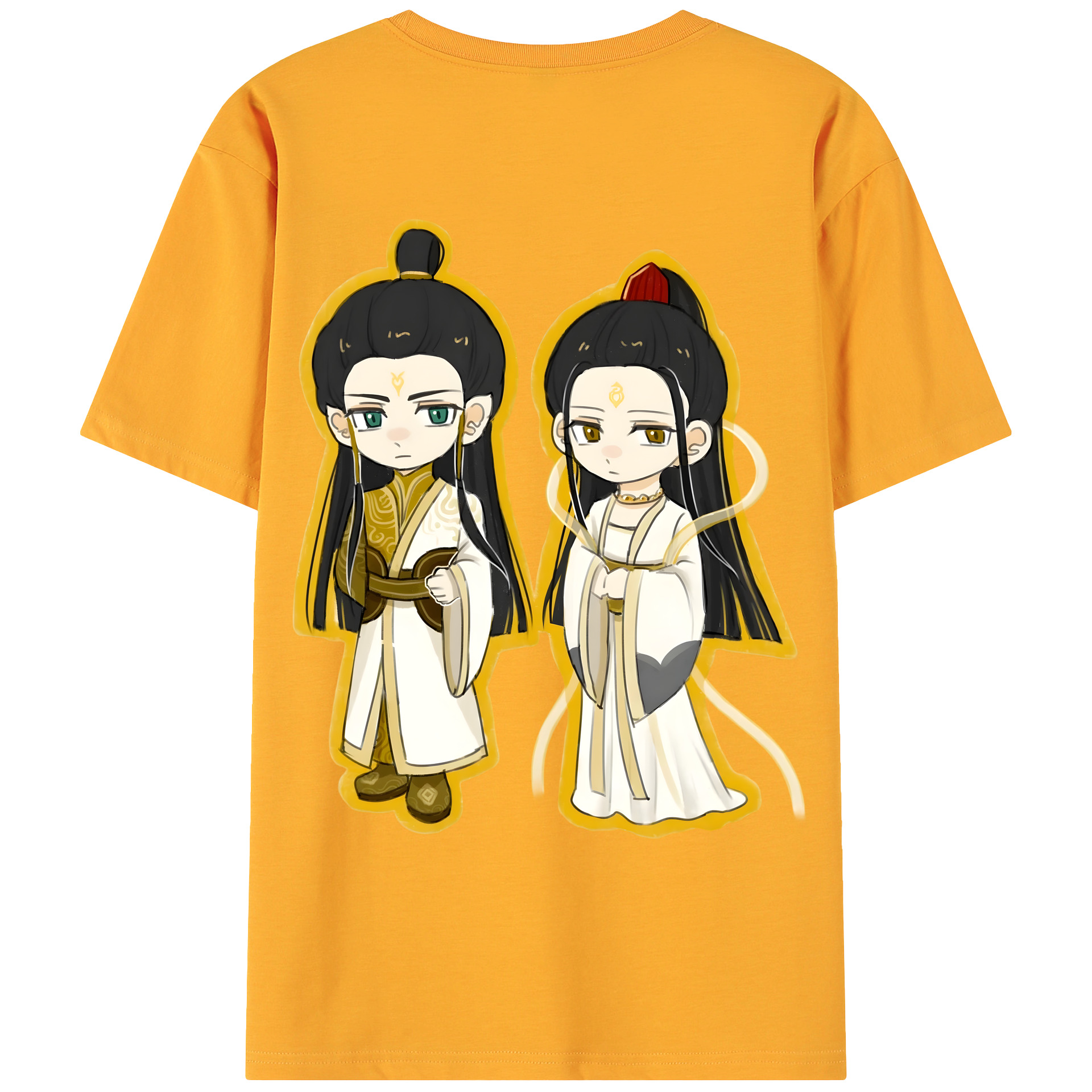 （画像用） Ne Zha 2 ナタ 魔童の大暴れ 綿100％ メンズ半袖Tシャツ（バックプリント） 通気性