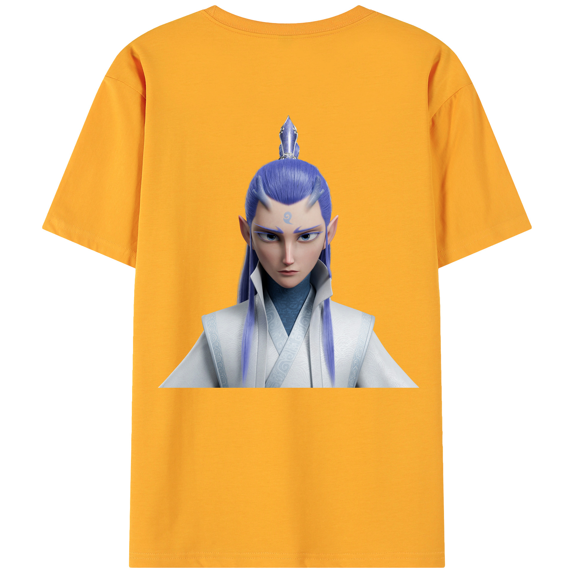 （画像用） Ne Zha 2 ナタ 魔童の大暴れ 綿100％ メンズ半袖Tシャツ（バックプリント） 通気性