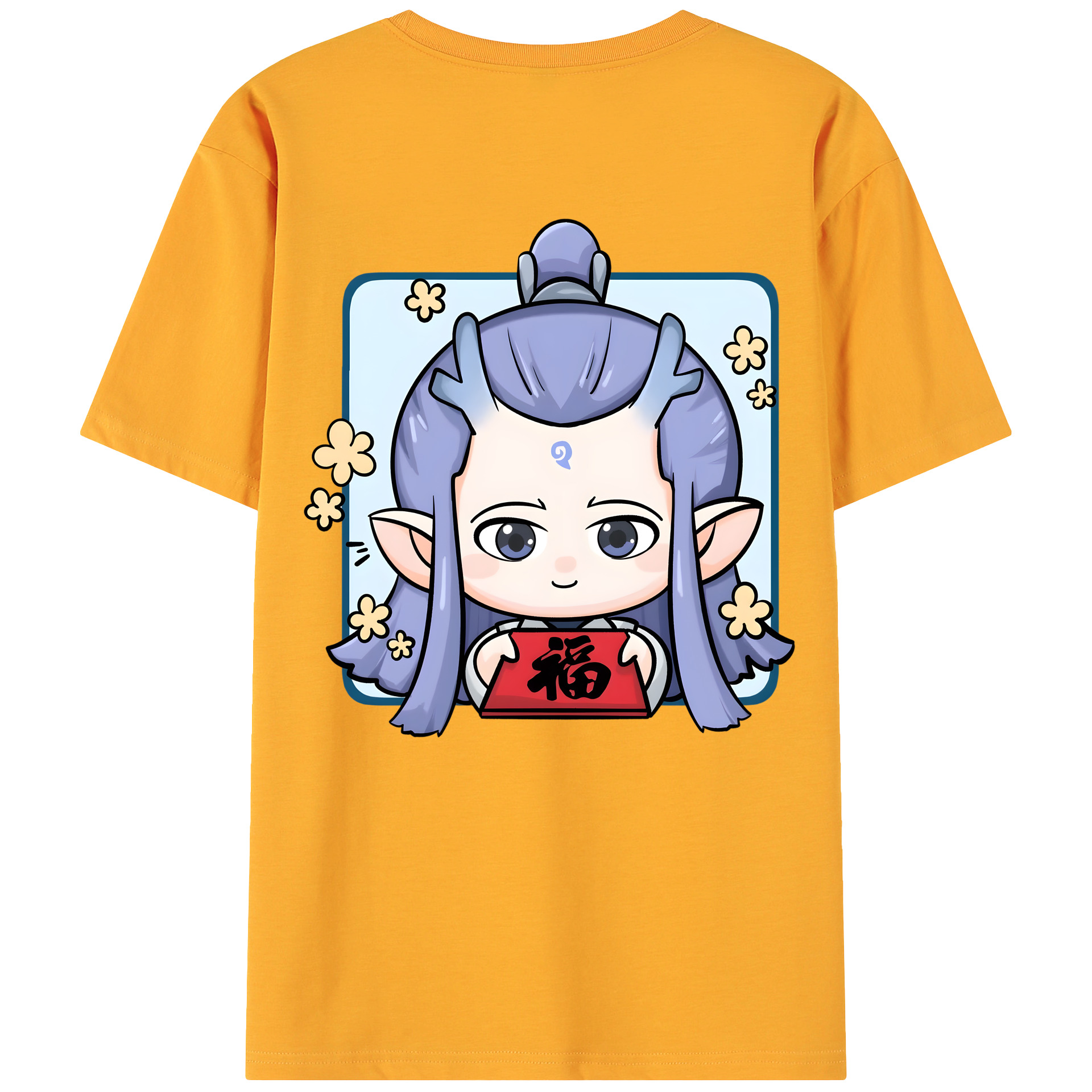 （画像用） Ne Zha 2 ナタ 魔童の大暴れ 綿100％ メンズ半袖Tシャツ（バックプリント） 通気性