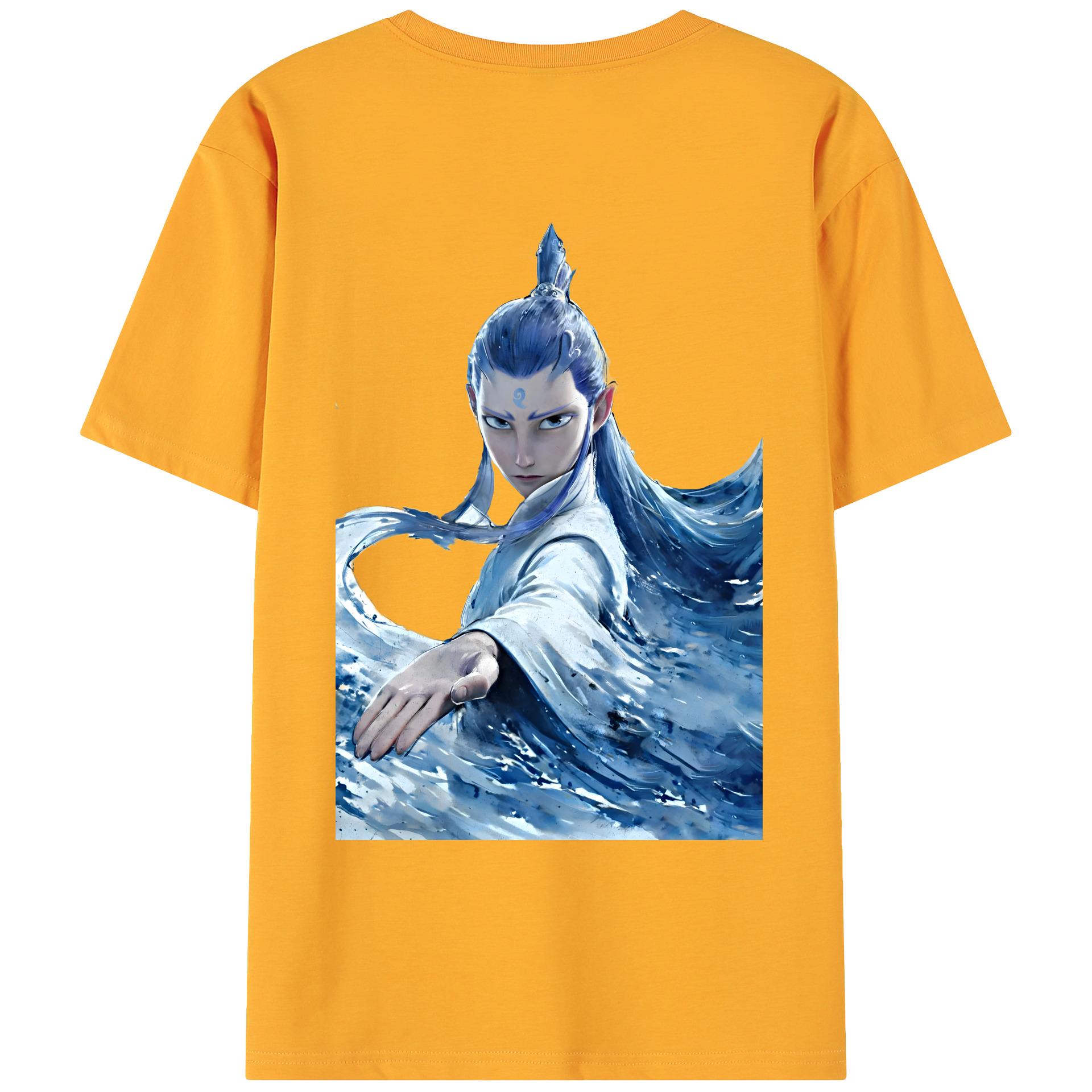（画像用） Ne Zha 2 ナタ 魔童の大暴れ 綿100％ メンズ半袖Tシャツ（バックプリント） 通気性