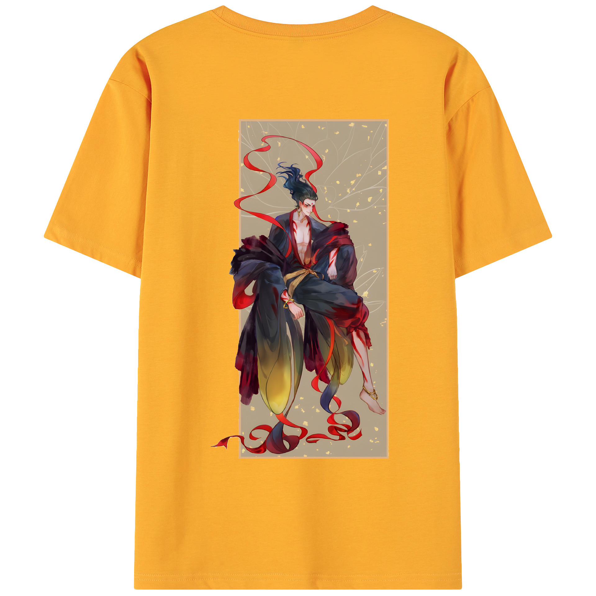 （画像用） Ne Zha 2 ナタ 魔童の大暴れ 綿100％ メンズ半袖Tシャツ（バックプリント） 通気性