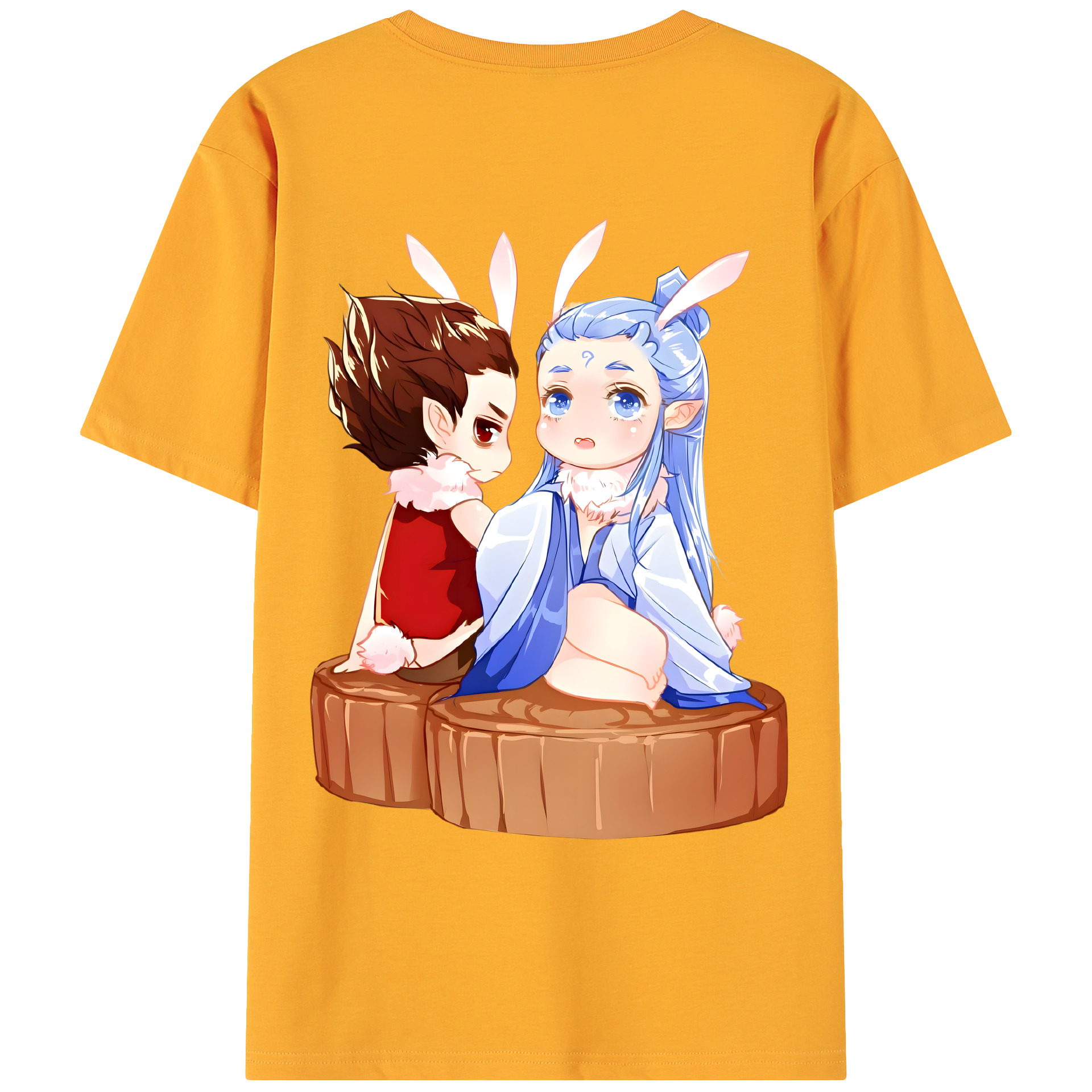 （画像用） Ne Zha 2 ナタ 魔童の大暴れ 綿100％ メンズ半袖Tシャツ（バックプリント） 通気性