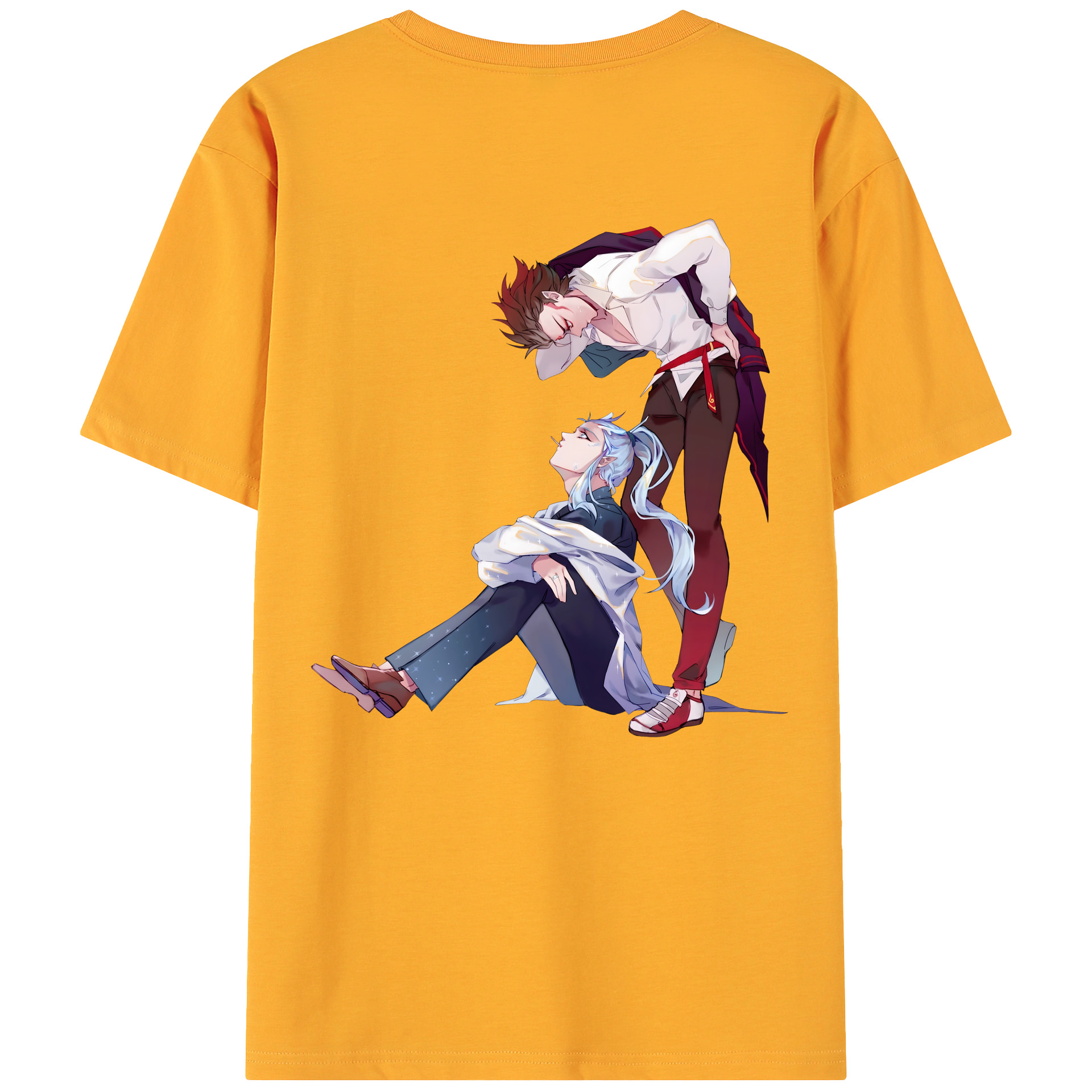 （画像用） Ne Zha 2 ナタ 魔童の大暴れ 綿100％ メンズ半袖Tシャツ（バックプリント） 通気性