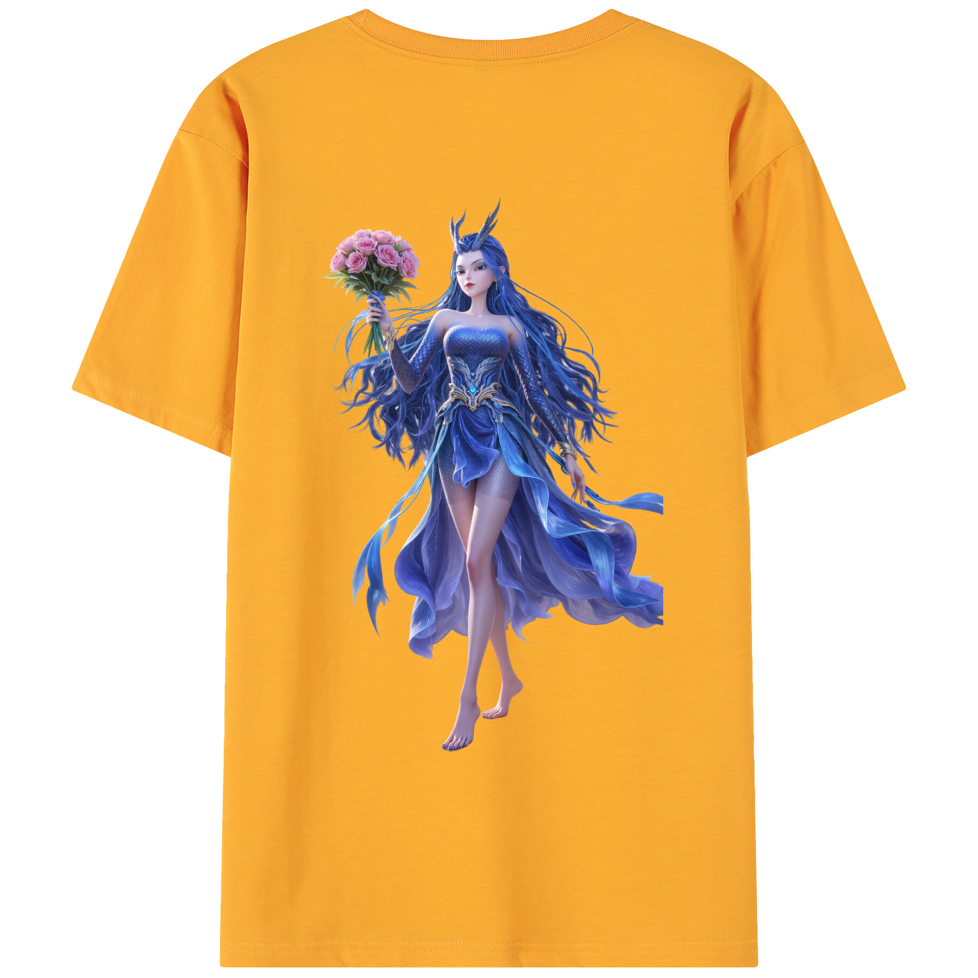 （画像用） Ne Zha 2 ナタ 魔童の大暴れ 綿100％ メンズ半袖Tシャツ（バックプリント） 通気性