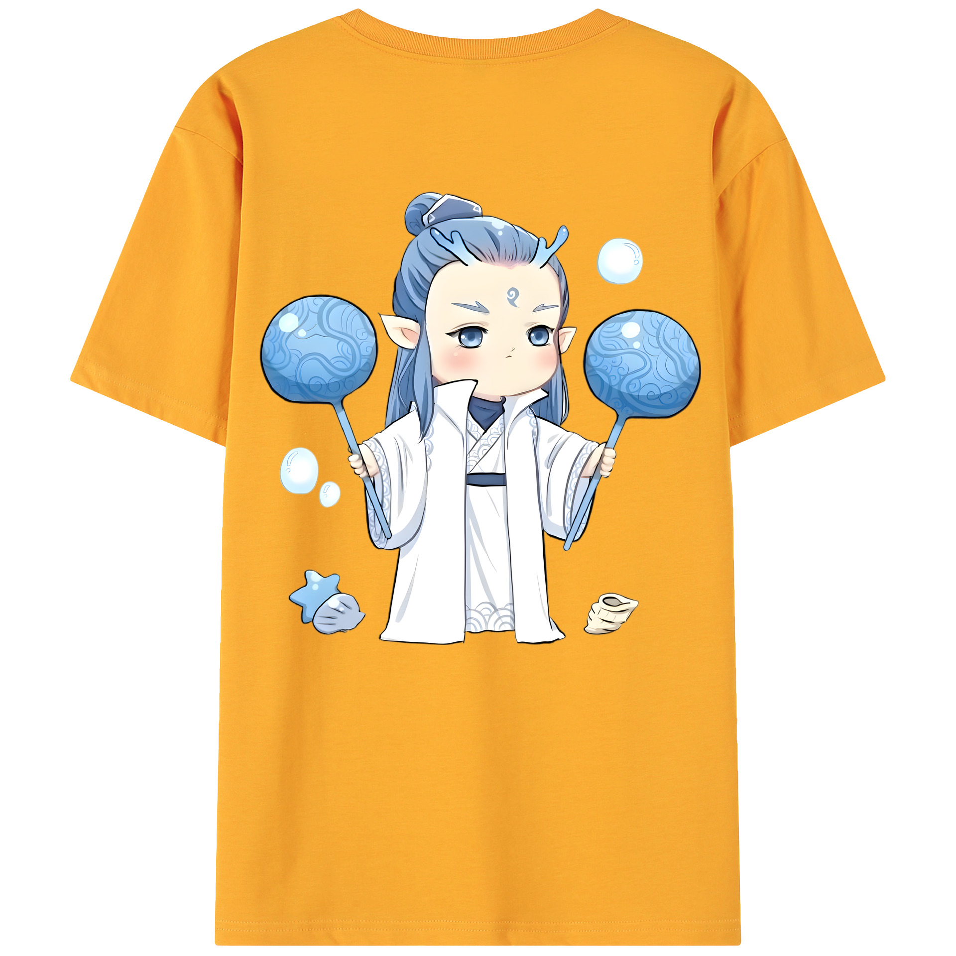 （画像用） Ne Zha 2 ナタ 魔童の大暴れ 綿100％ メンズ半袖Tシャツ（バックプリント） 通気性