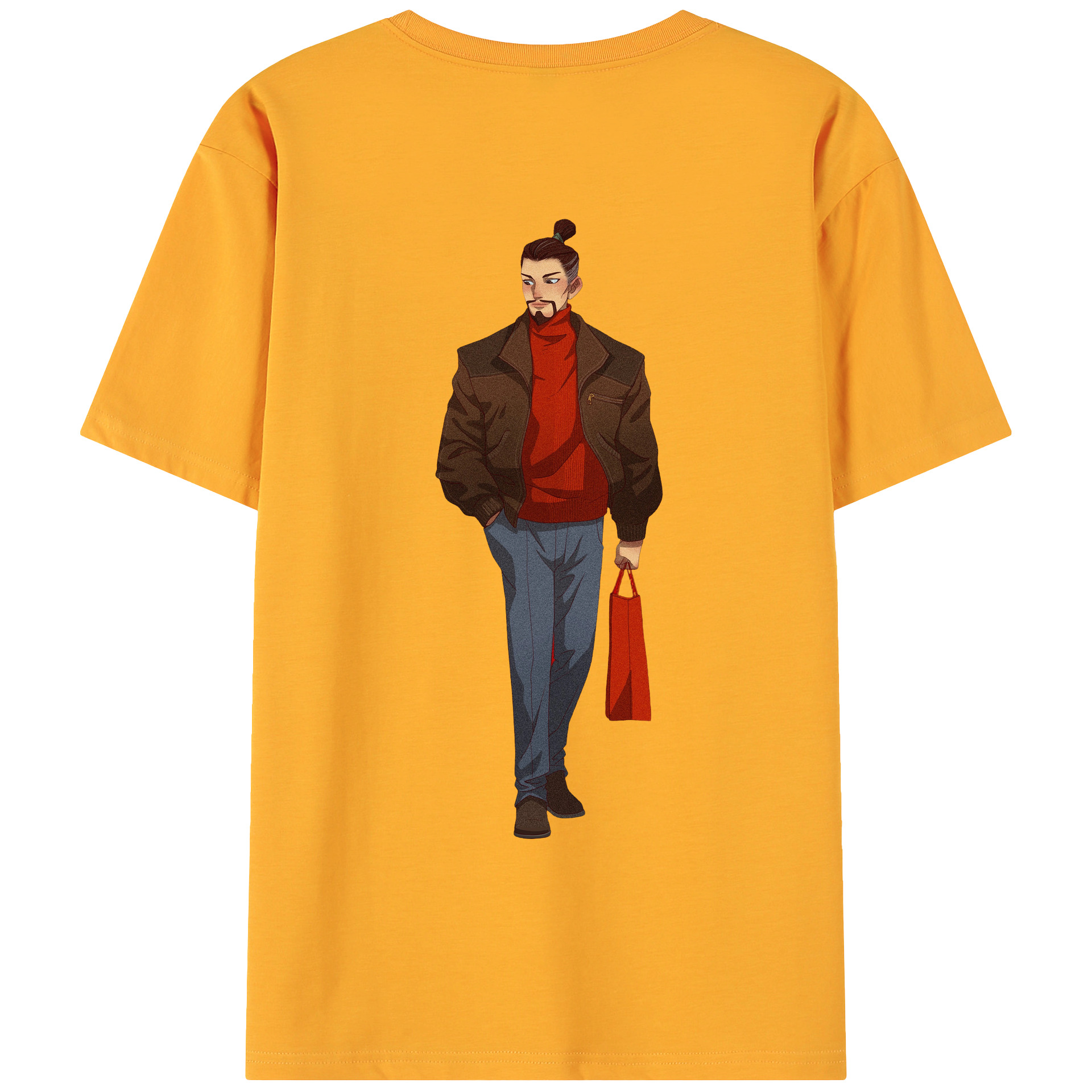 （画像用） Ne Zha 2 ナタ 魔童の大暴れ 綿100％ メンズ半袖Tシャツ（バックプリント） 通気性