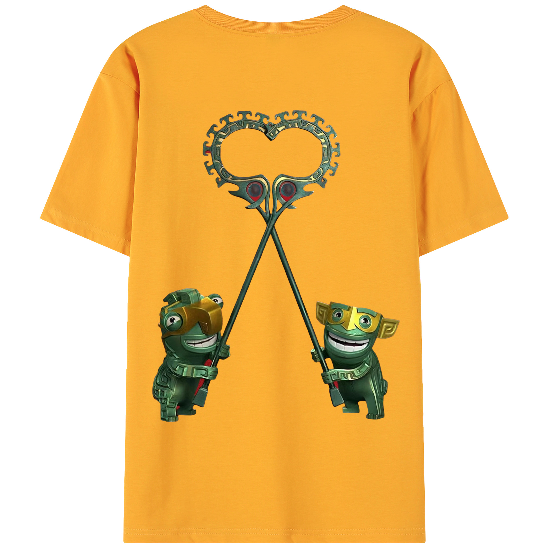（画像用） Ne Zha 2 ナタ 魔童の大暴れ 綿100％ メンズ半袖Tシャツ（バックプリント） 通気性