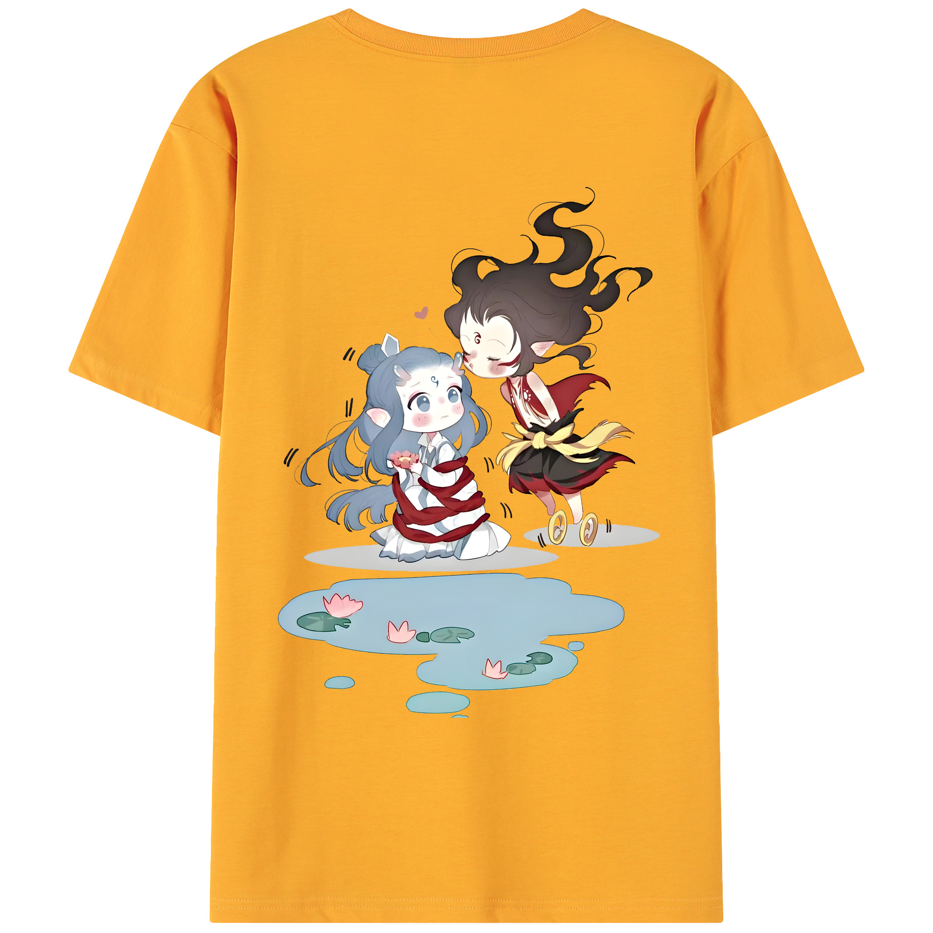 （画像用） Ne Zha 2 ナタ 魔童の大暴れ 綿100％ メンズ半袖Tシャツ（バックプリント） 通気性