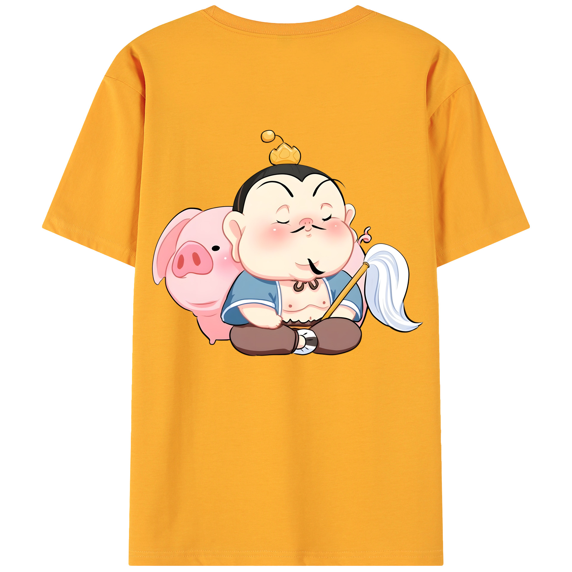 （画像用） Ne Zha 2 ナタ 魔童の大暴れ 綿100％ メンズ半袖Tシャツ（バックプリント） 通気性