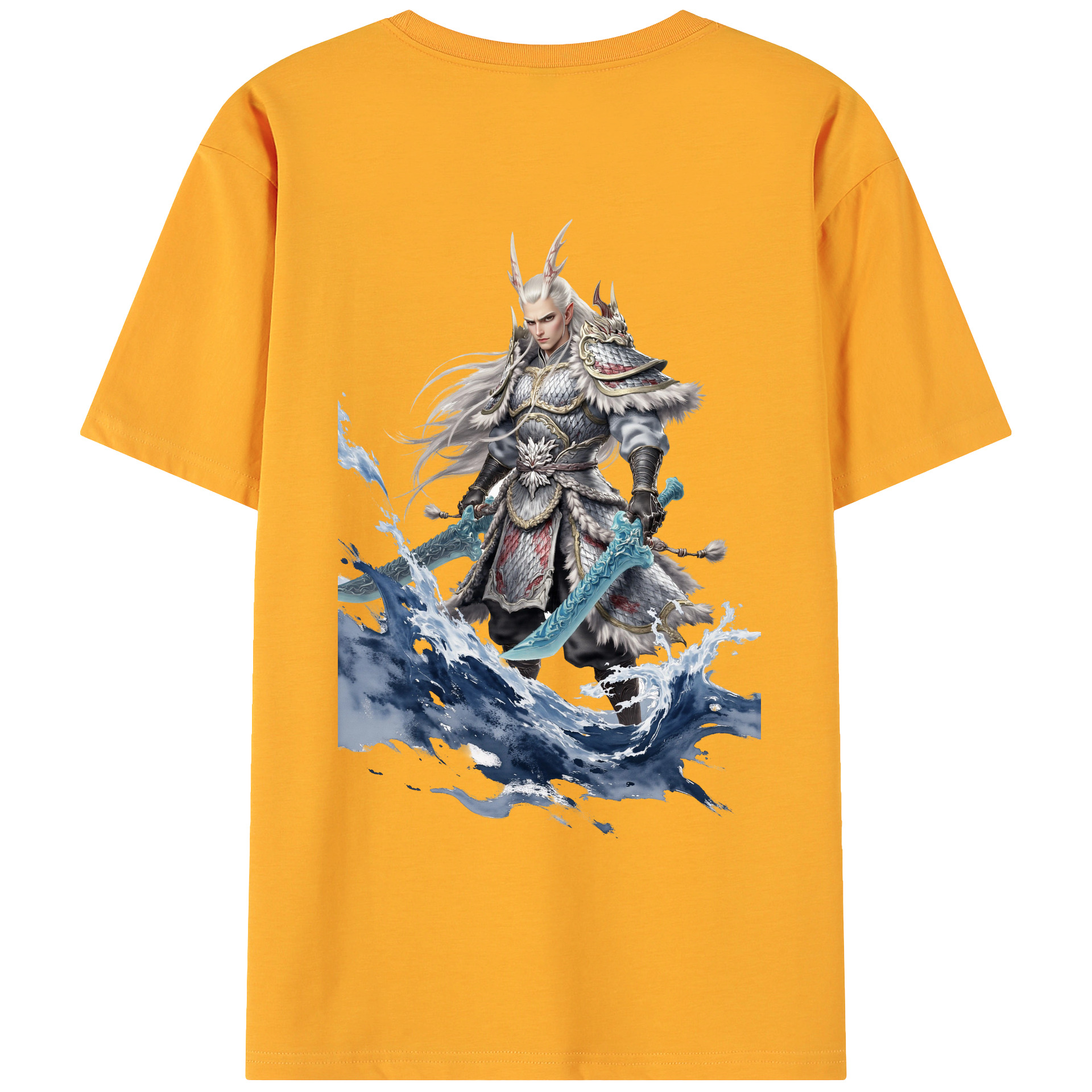 （画像用） Ne Zha 2 ナタ 魔童の大暴れ 綿100％ メンズ半袖Tシャツ（バックプリント） 通気性