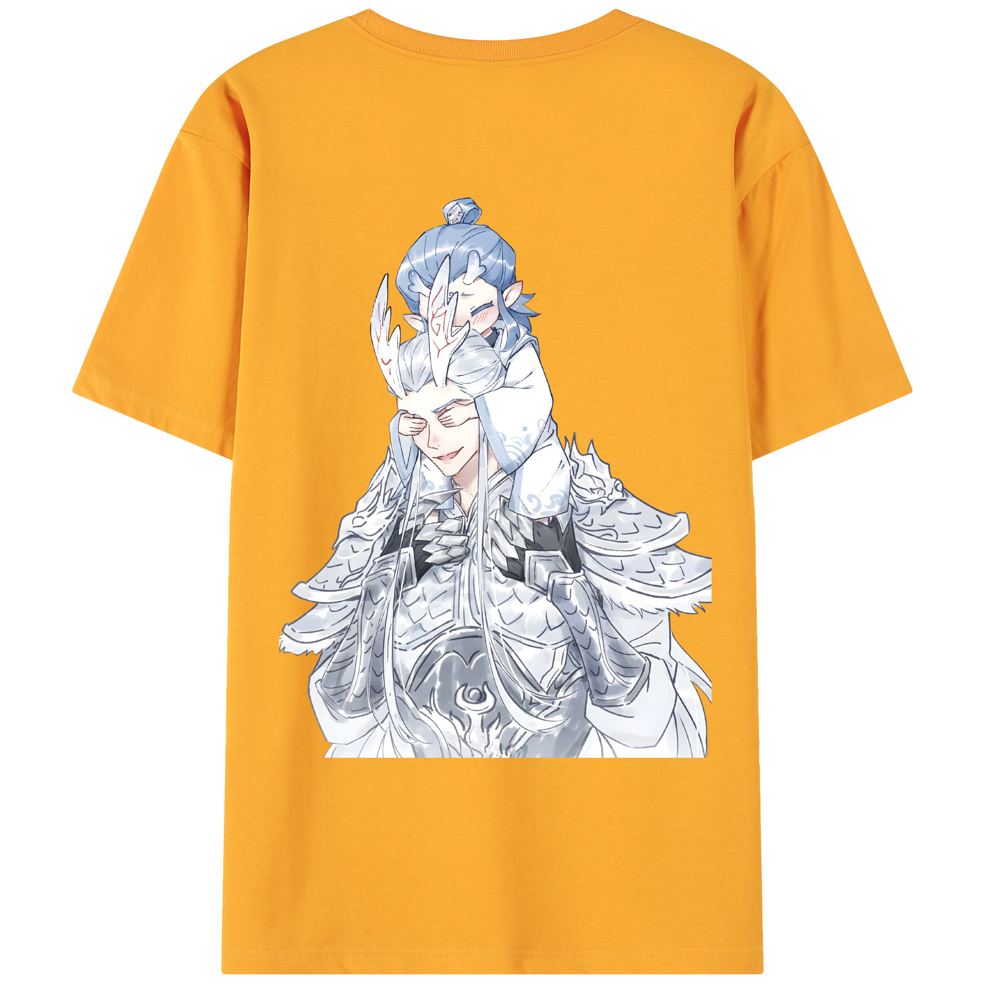 （画像用） Ne Zha 2 ナタ 魔童の大暴れ 綿100％ メンズ半袖Tシャツ（バックプリント） 通気性