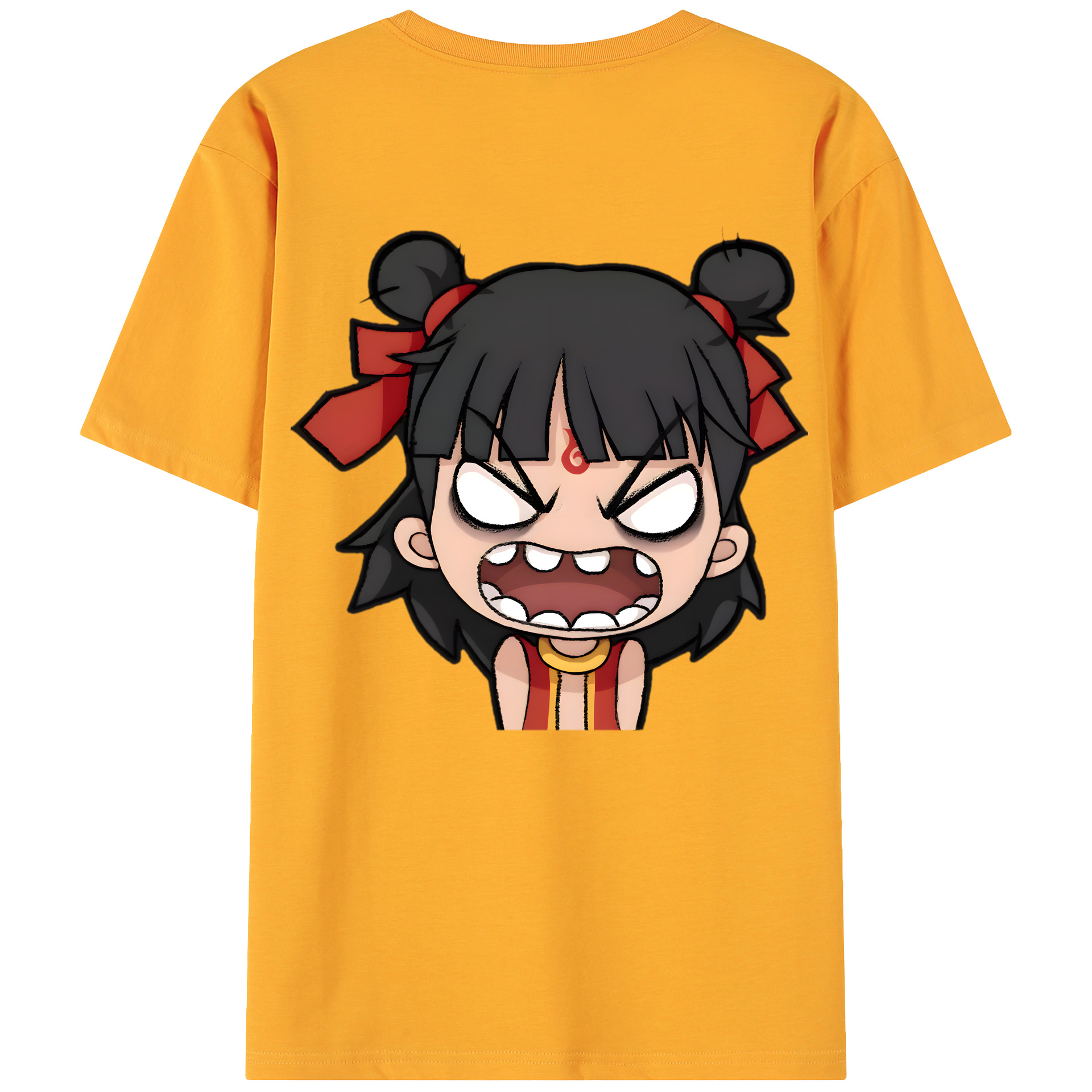 （画像用） Ne Zha 2 ナタ 魔童の大暴れ 綿100％ メンズ半袖Tシャツ（バックプリント） 通気性