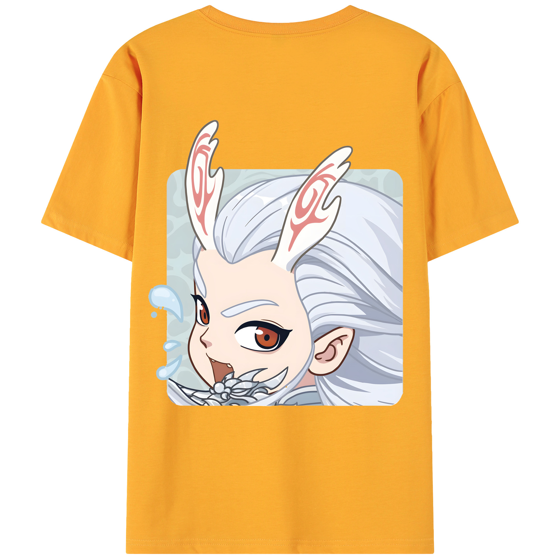 （画像用） Ne Zha 2 ナタ 魔童の大暴れ 綿100％ メンズ半袖Tシャツ（バックプリント） 通気性