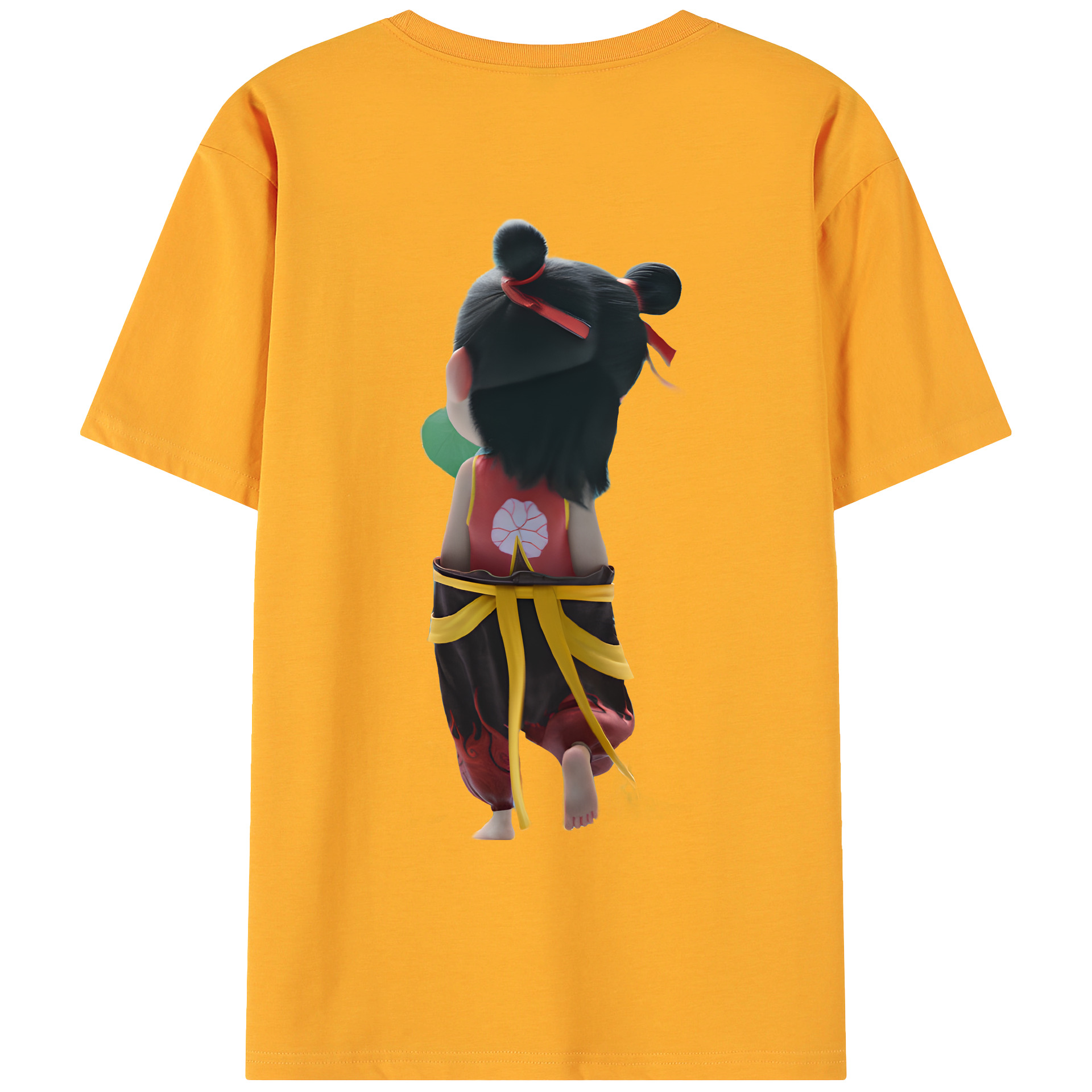 （画像用） Ne Zha 2 ナタ 魔童の大暴れ 綿100％ メンズ半袖Tシャツ（バックプリント） 通気性