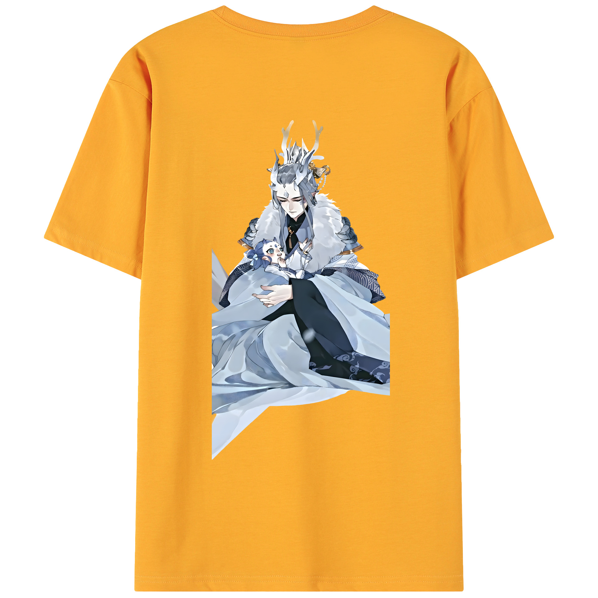（画像用） Ne Zha 2 ナタ 魔童の大暴れ 綿100％ メンズ半袖Tシャツ（バックプリント） 通気性