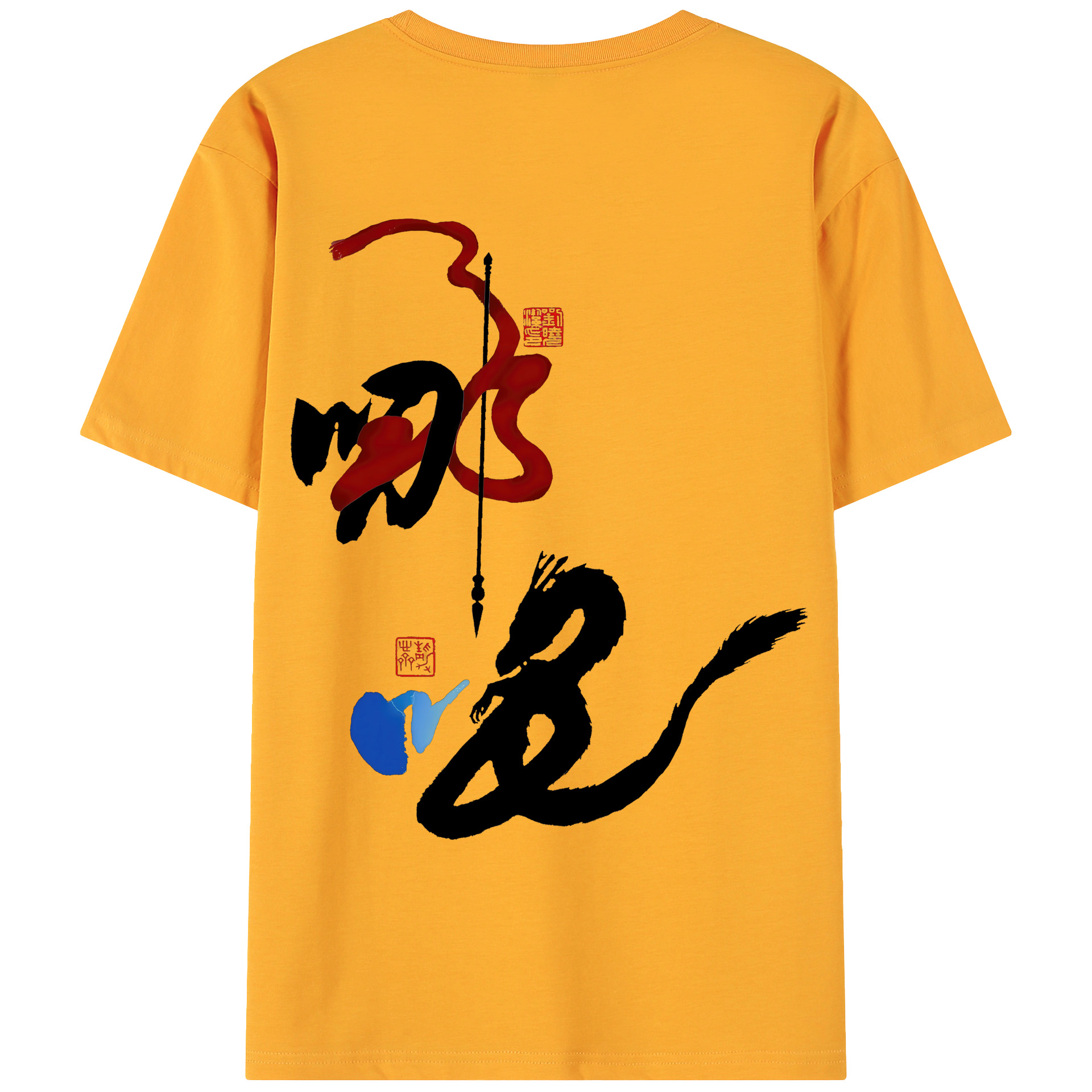 （画像用） Ne Zha 2 ナタ 魔童の大暴れ 綿100％ メンズ半袖Tシャツ（バックプリント） 通気性
