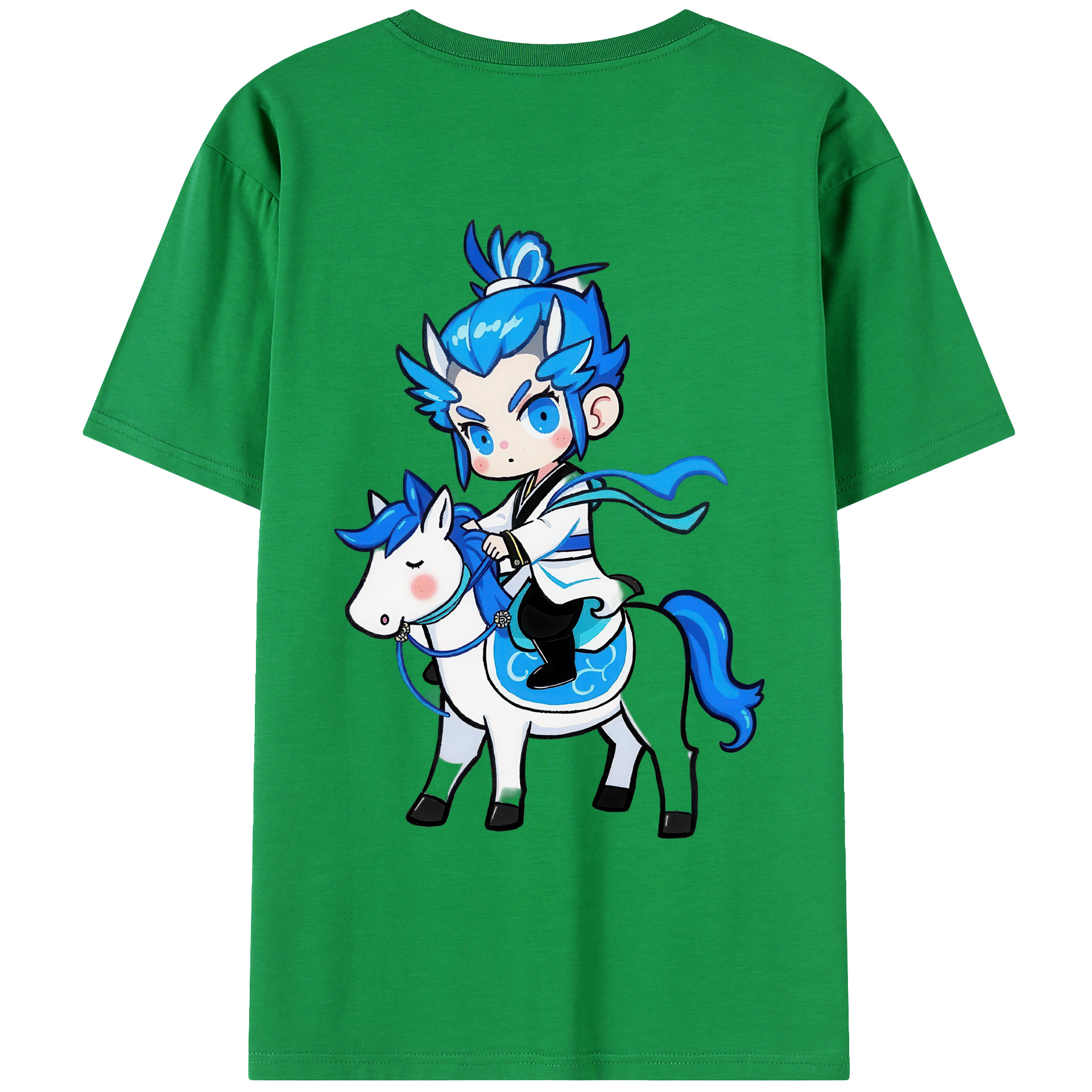 （画像用） Ne Zha 2 ナタ 魔童の大暴れ 綿100％ メンズ半袖Tシャツ（バックプリント） 通気性