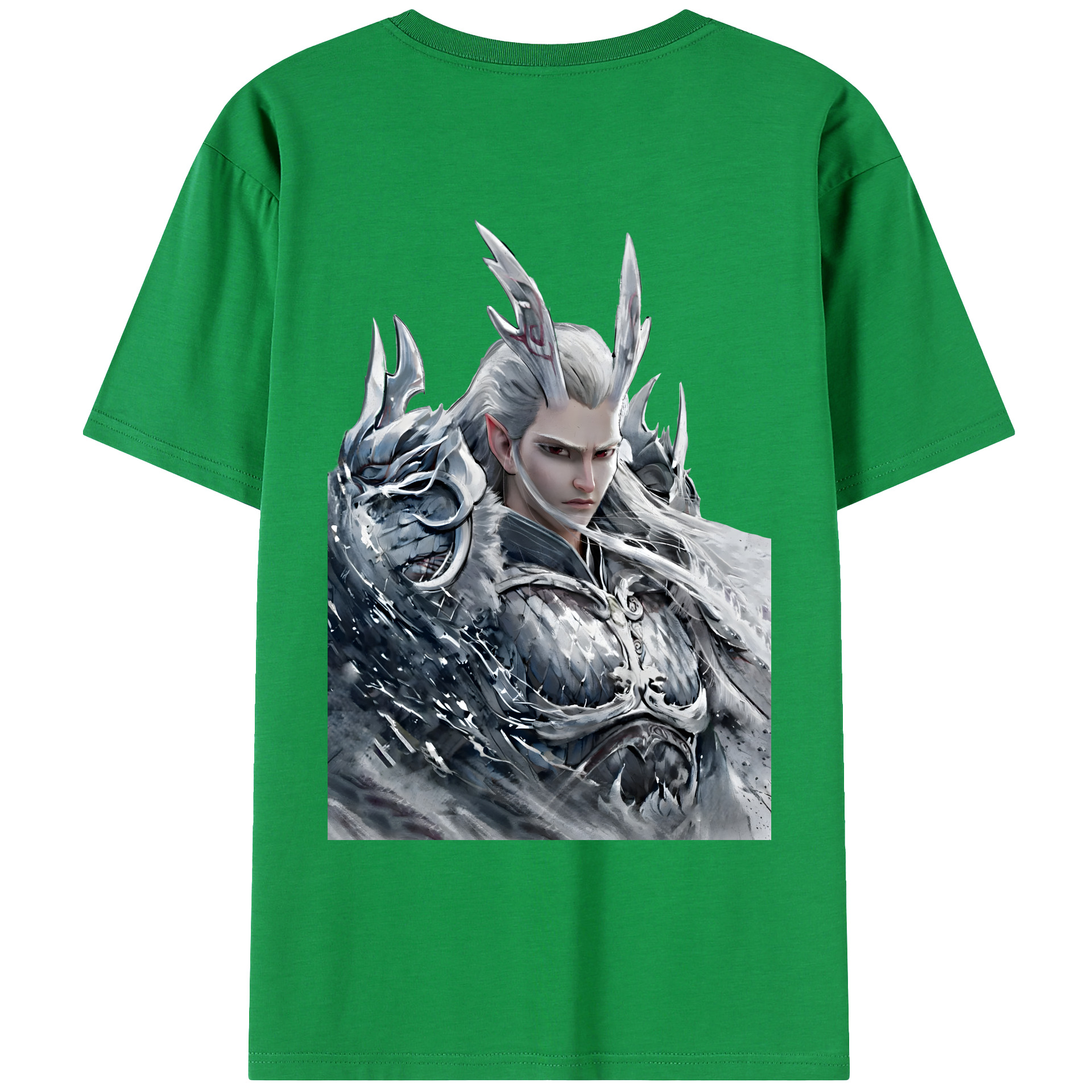 （画像用） Ne Zha 2 ナタ 魔童の大暴れ 綿100％ メンズ半袖Tシャツ（バックプリント） 通気性