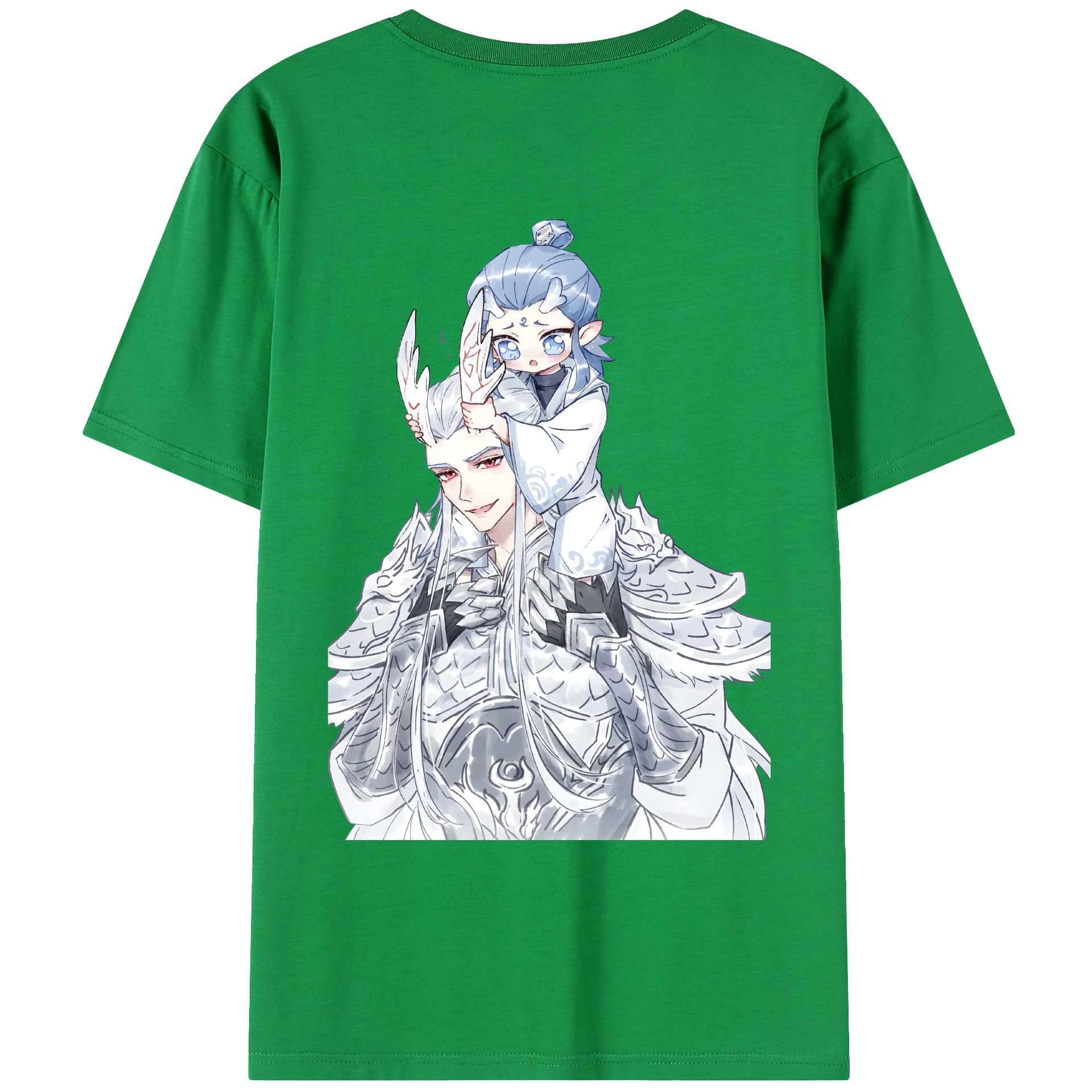 （画像用） Ne Zha 2 ナタ 魔童の大暴れ 綿100％ メンズ半袖Tシャツ（バックプリント） 通気性
