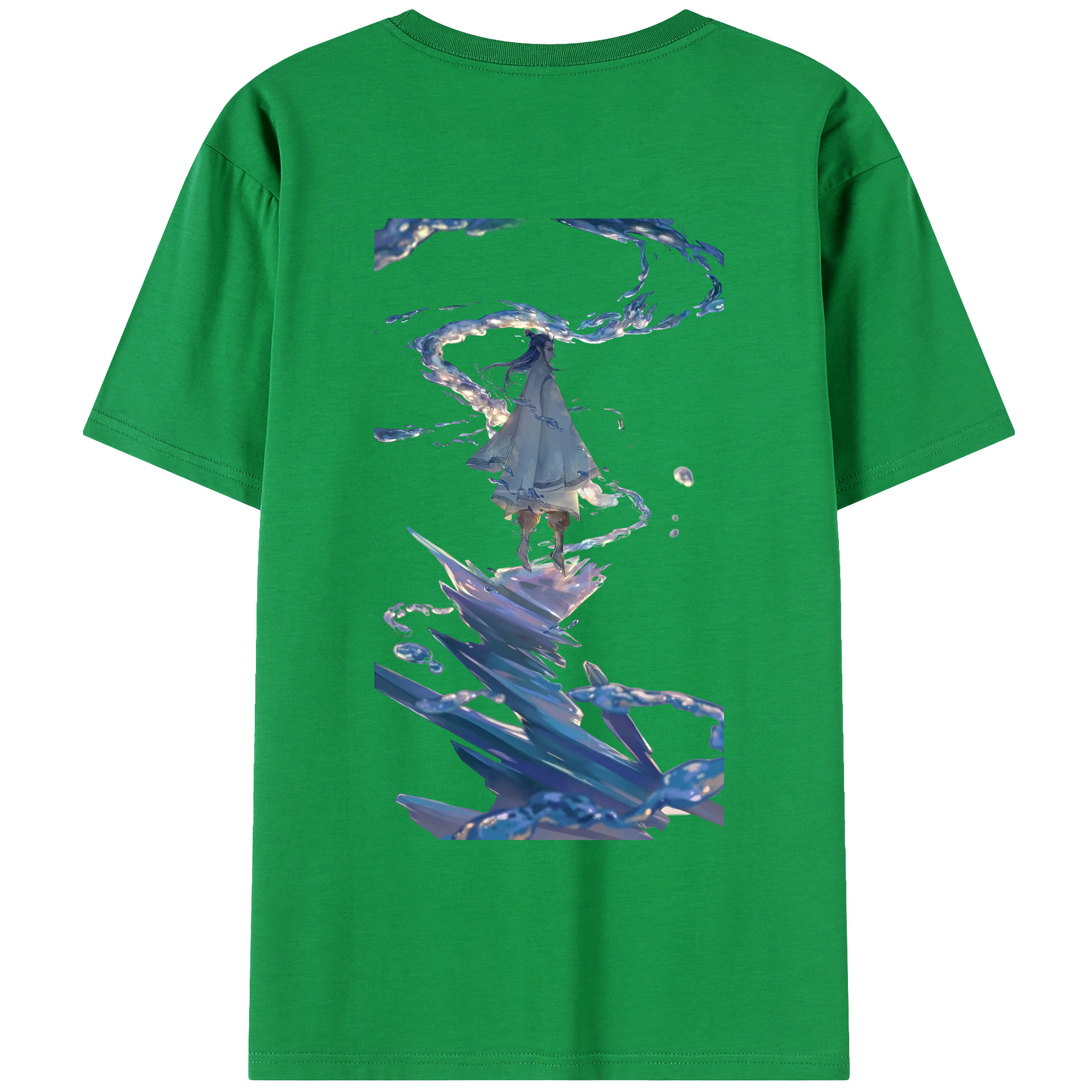 （画像用） Ne Zha 2 ナタ 魔童の大暴れ 綿100％ メンズ半袖Tシャツ（バックプリント） 通気性