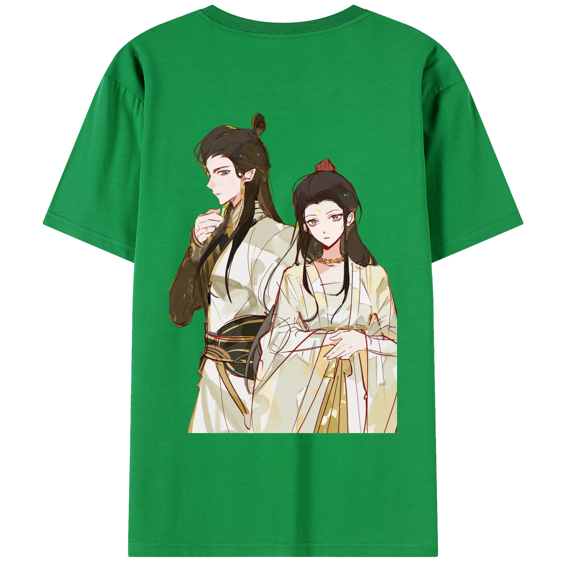 （画像用） Ne Zha 2 ナタ 魔童の大暴れ 綿100％ メンズ半袖Tシャツ（バックプリント） 通気性