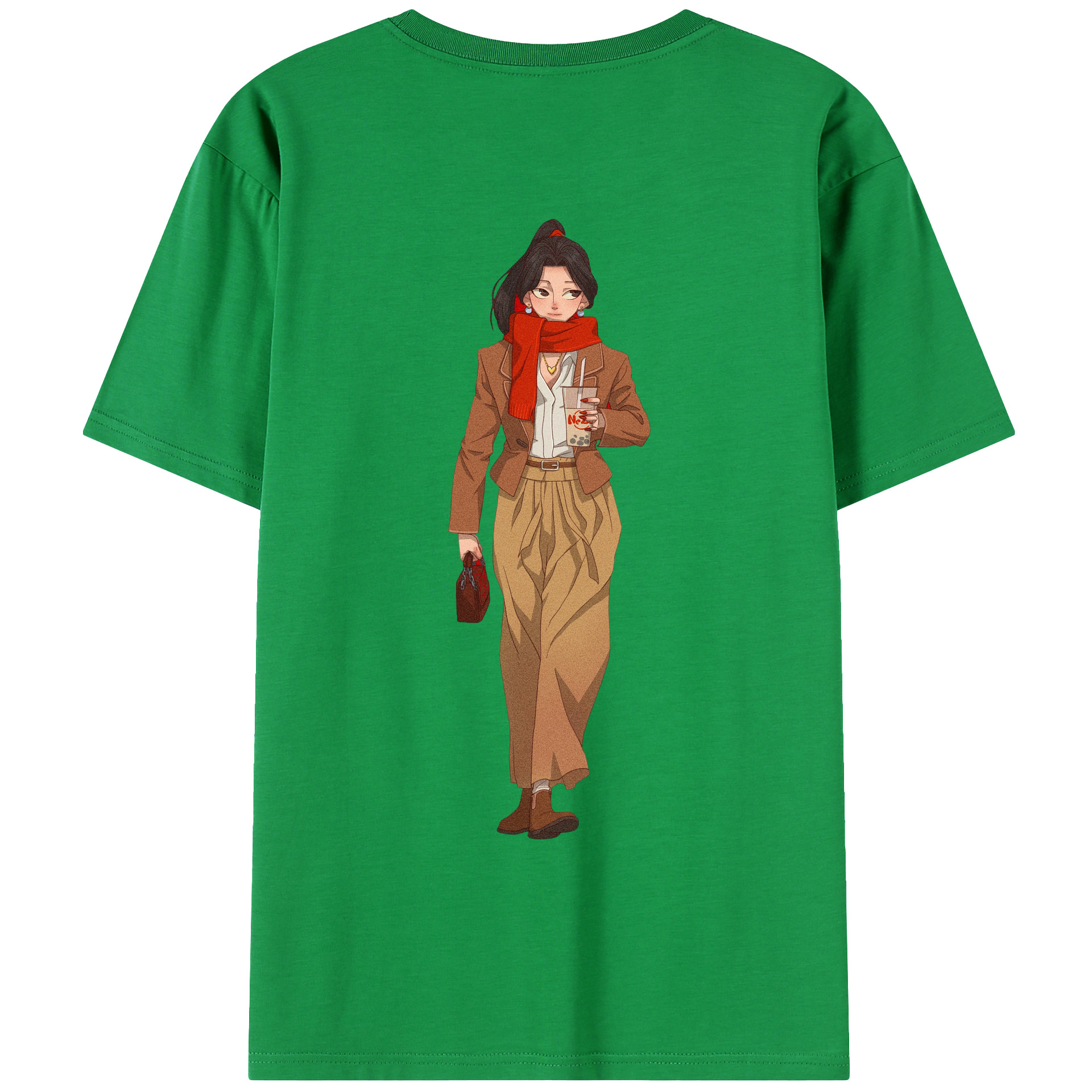 （画像用） Ne Zha 2 ナタ 魔童の大暴れ 綿100％ メンズ半袖Tシャツ（バックプリント） 通気性