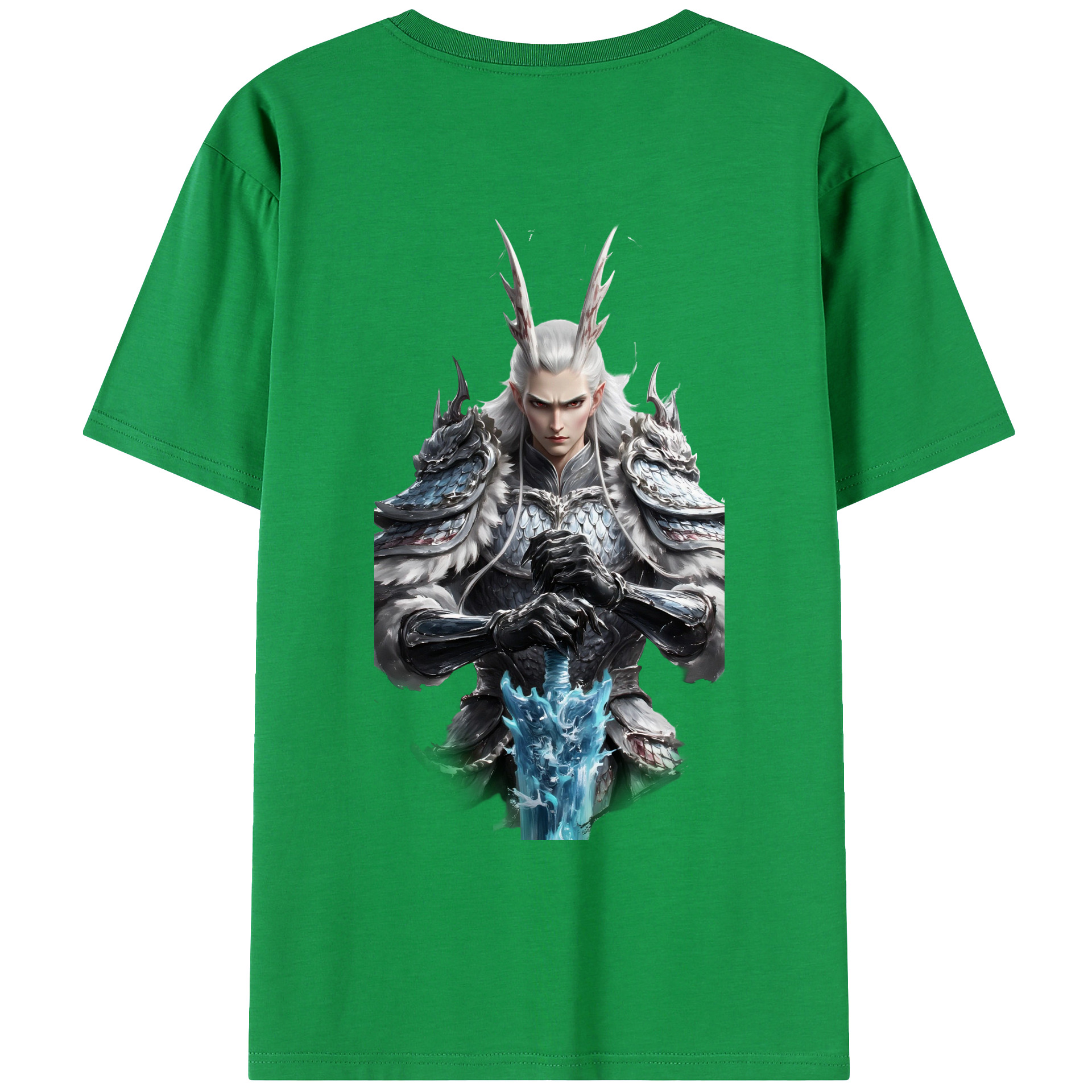 （画像用） Ne Zha 2 ナタ 魔童の大暴れ 綿100％ メンズ半袖Tシャツ（バックプリント） 通気性