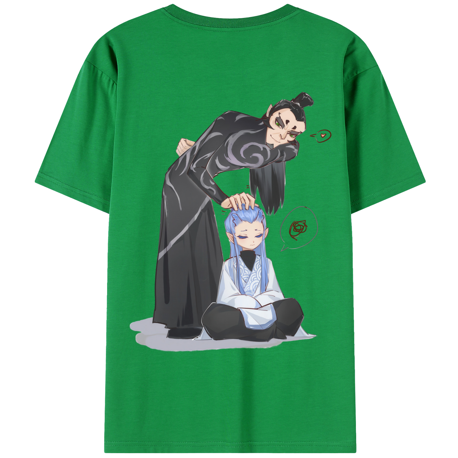 （画像用） Ne Zha 2 ナタ 魔童の大暴れ 綿100％ メンズ半袖Tシャツ（バックプリント） 通気性