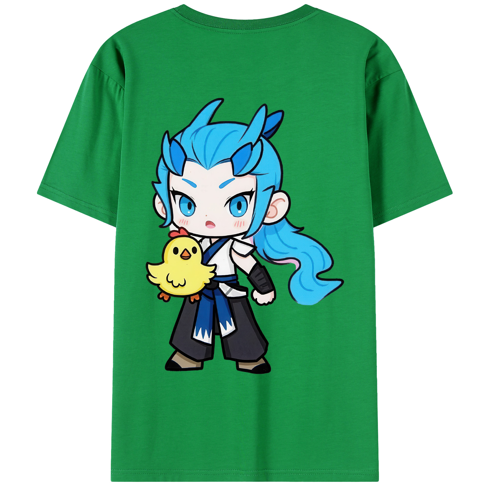 （画像用） Ne Zha 2 ナタ 魔童の大暴れ 綿100％ メンズ半袖Tシャツ（バックプリント） 通気性