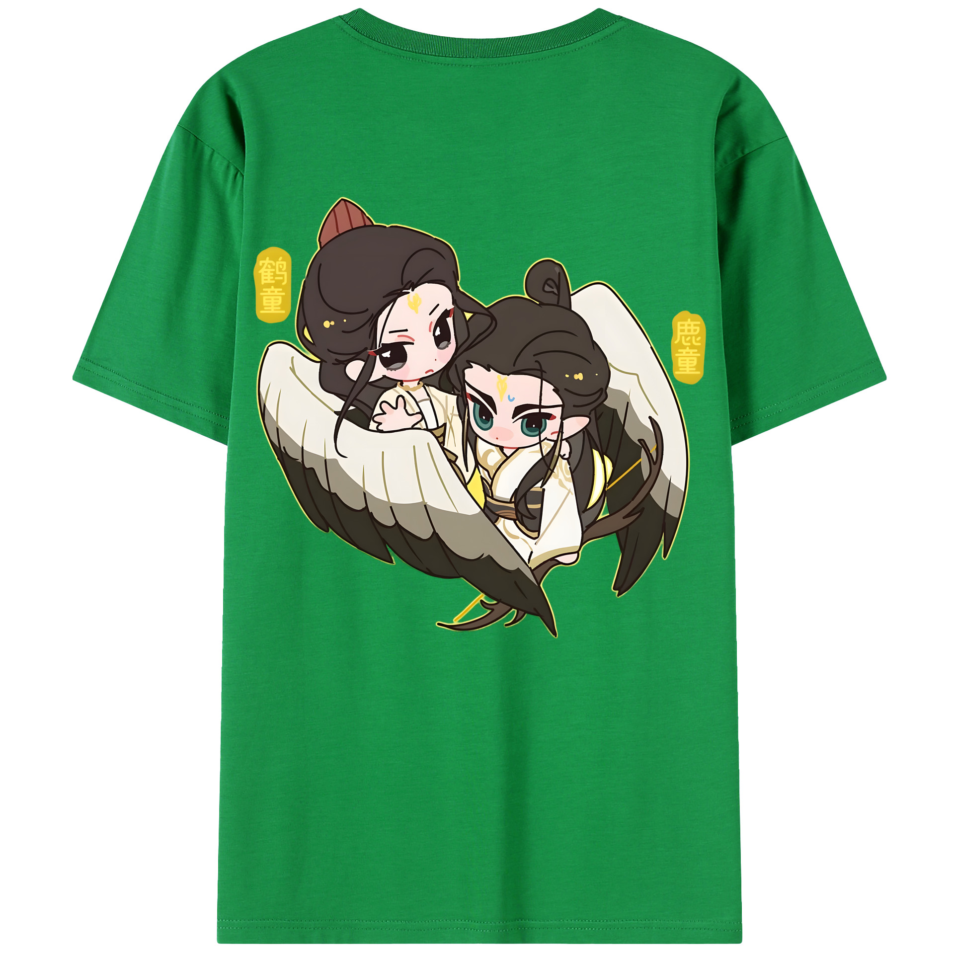 （画像用） Ne Zha 2 ナタ 魔童の大暴れ 綿100％ メンズ半袖Tシャツ（バックプリント） 通気性