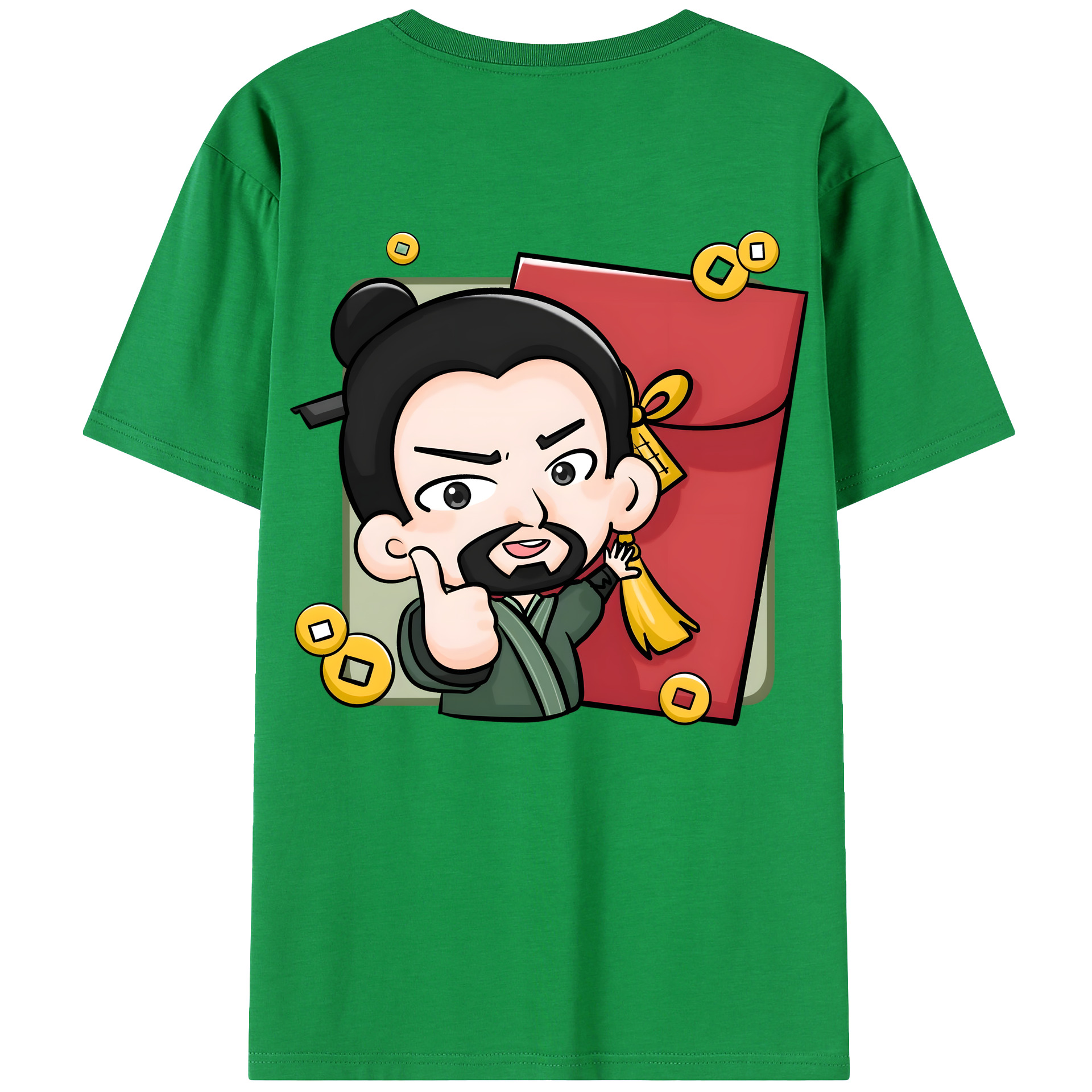 （画像用） Ne Zha 2 ナタ 魔童の大暴れ 綿100％ メンズ半袖Tシャツ（バックプリント） 通気性