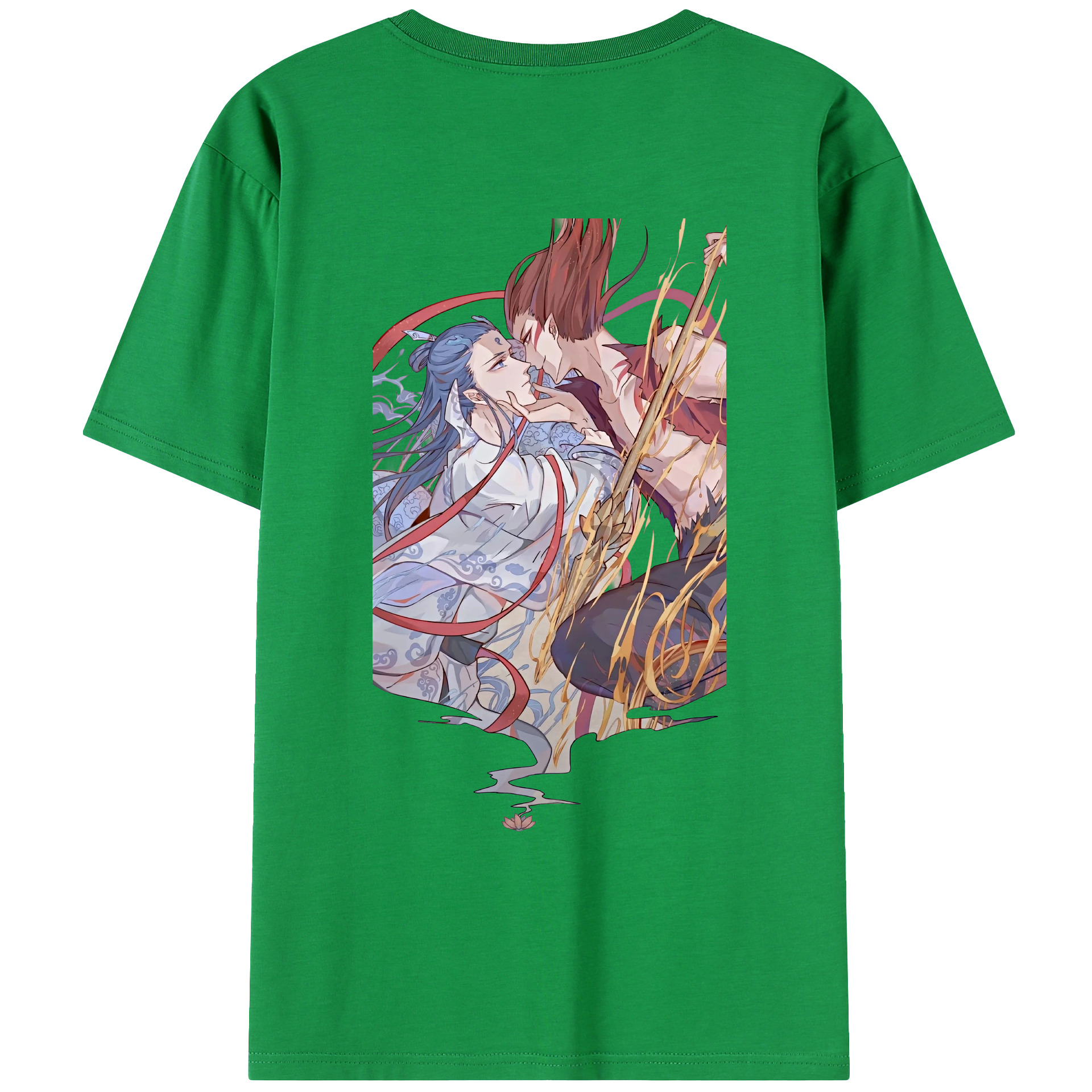 （画像用） Ne Zha 2 ナタ 魔童の大暴れ 綿100％ メンズ半袖Tシャツ（バックプリント） 通気性