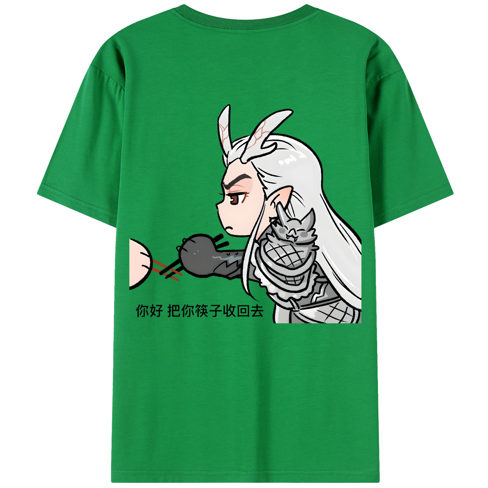 （画像用） Ne Zha 2 ナタ 魔童の大暴れ 綿100％ メンズ半袖Tシャツ（バックプリント） 通気性