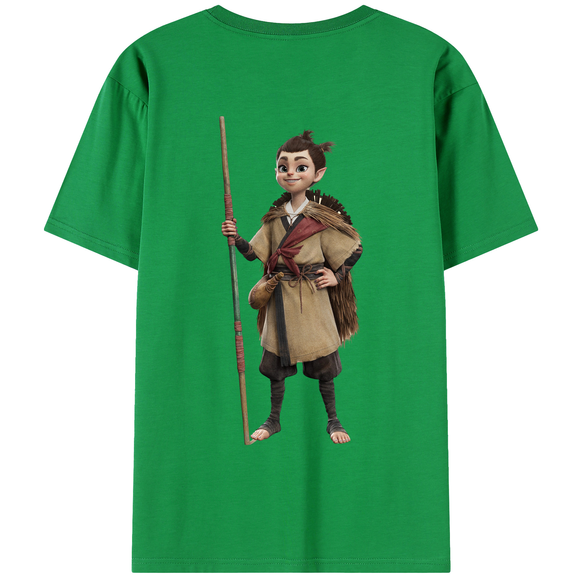 （画像用） Ne Zha 2 ナタ 魔童の大暴れ 綿100％ メンズ半袖Tシャツ（バックプリント） 通気性
