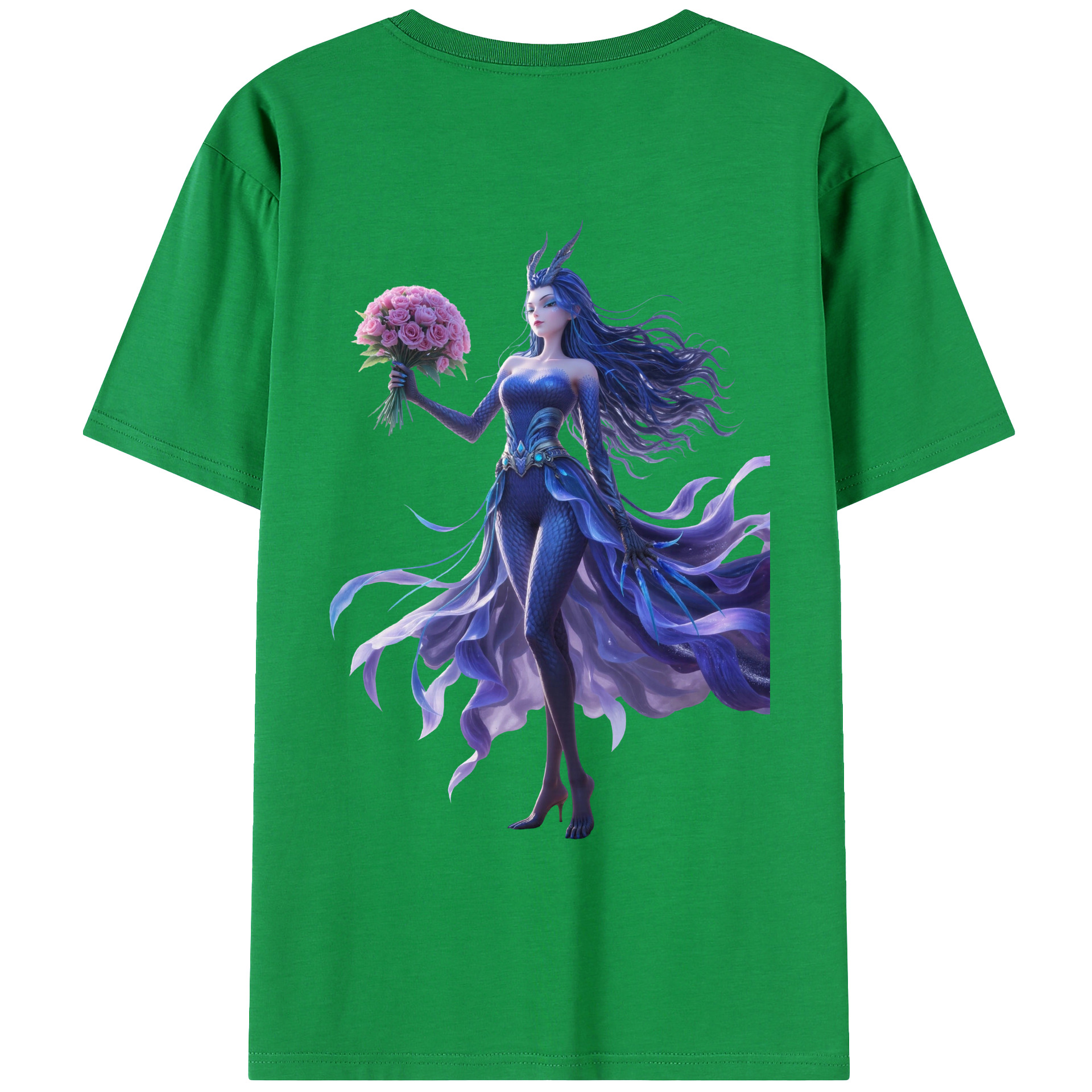 （画像用） Ne Zha 2 ナタ 魔童の大暴れ 綿100％ メンズ半袖Tシャツ（バックプリント） 通気性