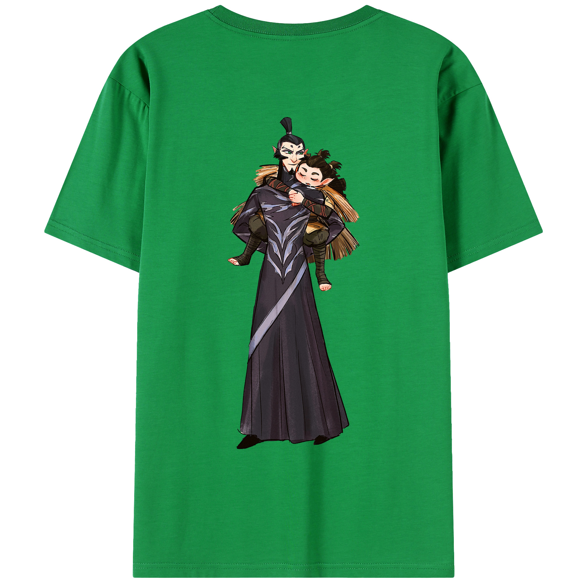 （画像用） Ne Zha 2 ナタ 魔童の大暴れ 綿100％ メンズ半袖Tシャツ（バックプリント） 通気性