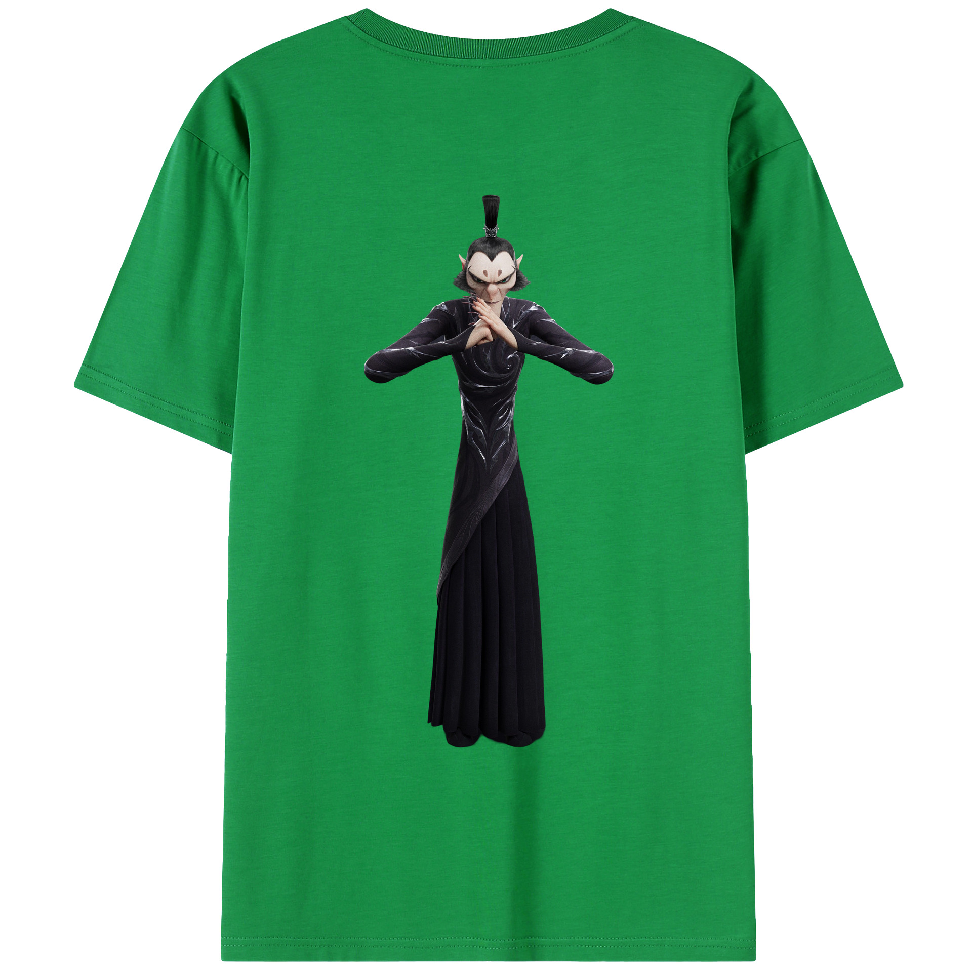 （画像用） Ne Zha 2 ナタ 魔童の大暴れ 綿100％ メンズ半袖Tシャツ（バックプリント） 通気性