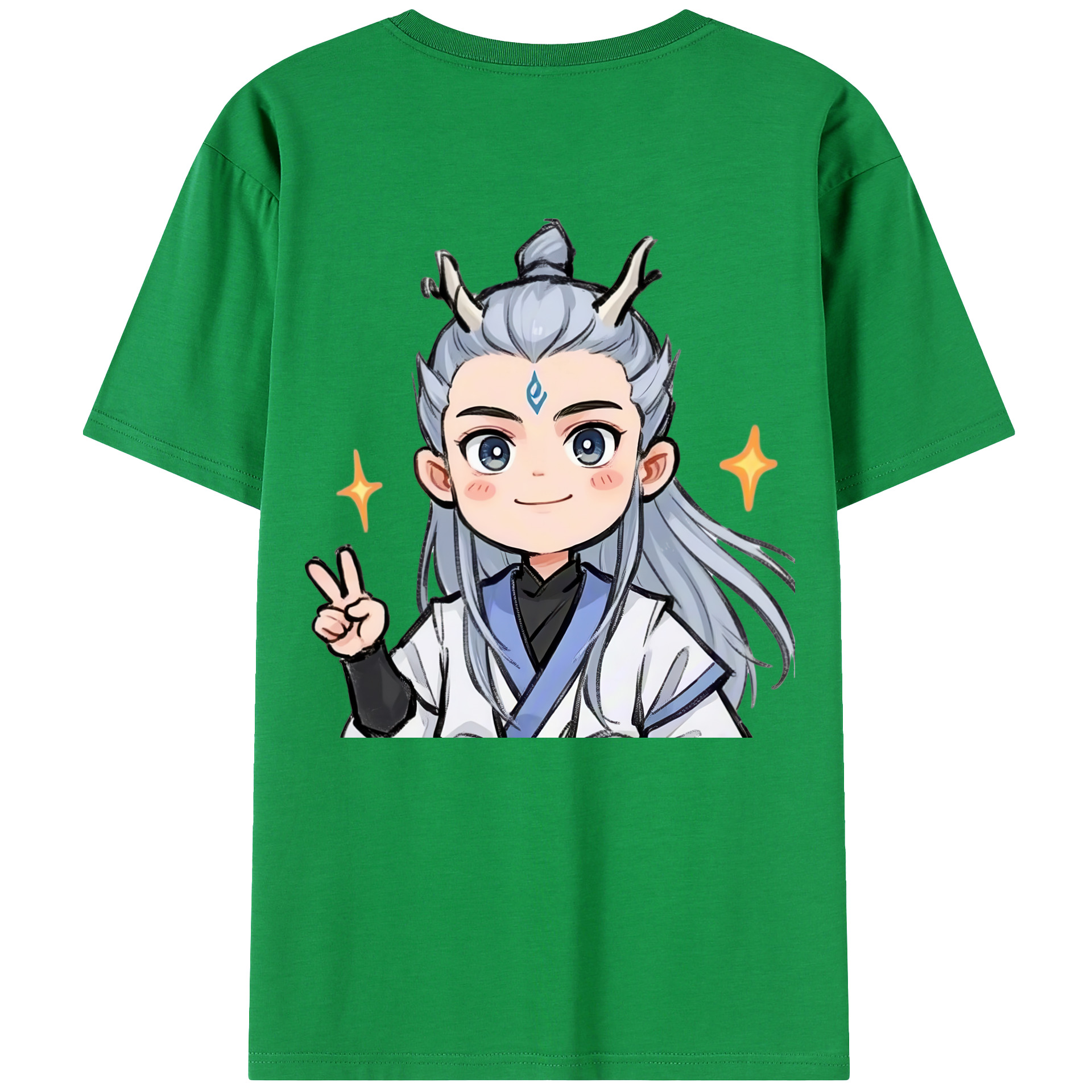 （画像用） Ne Zha 2 ナタ 魔童の大暴れ 綿100％ メンズ半袖Tシャツ（バックプリント） 通気性