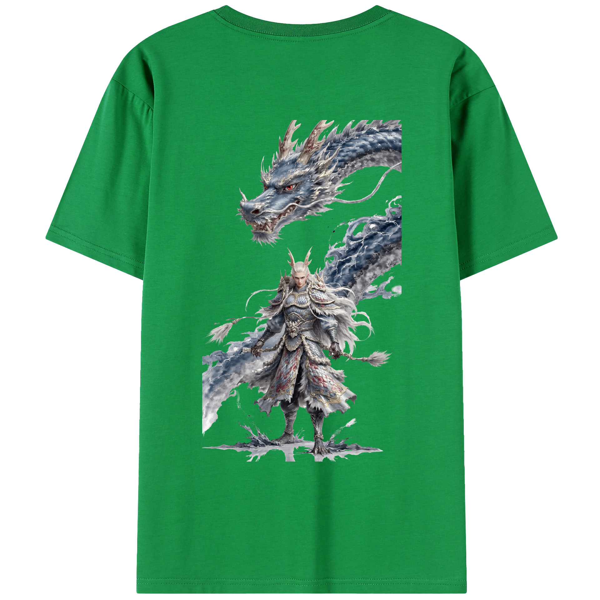 （画像用） Ne Zha 2 ナタ 魔童の大暴れ 綿100％ メンズ半袖Tシャツ（バックプリント） 通気性