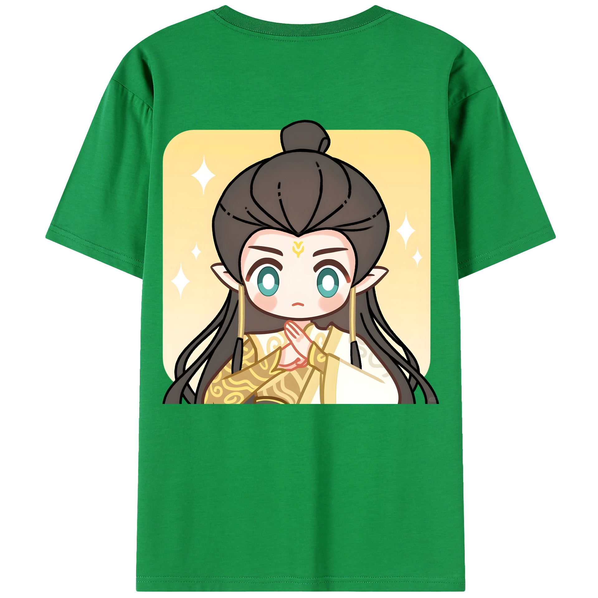 （画像用） Ne Zha 2 ナタ 魔童の大暴れ 綿100％ メンズ半袖Tシャツ（バックプリント） 通気性