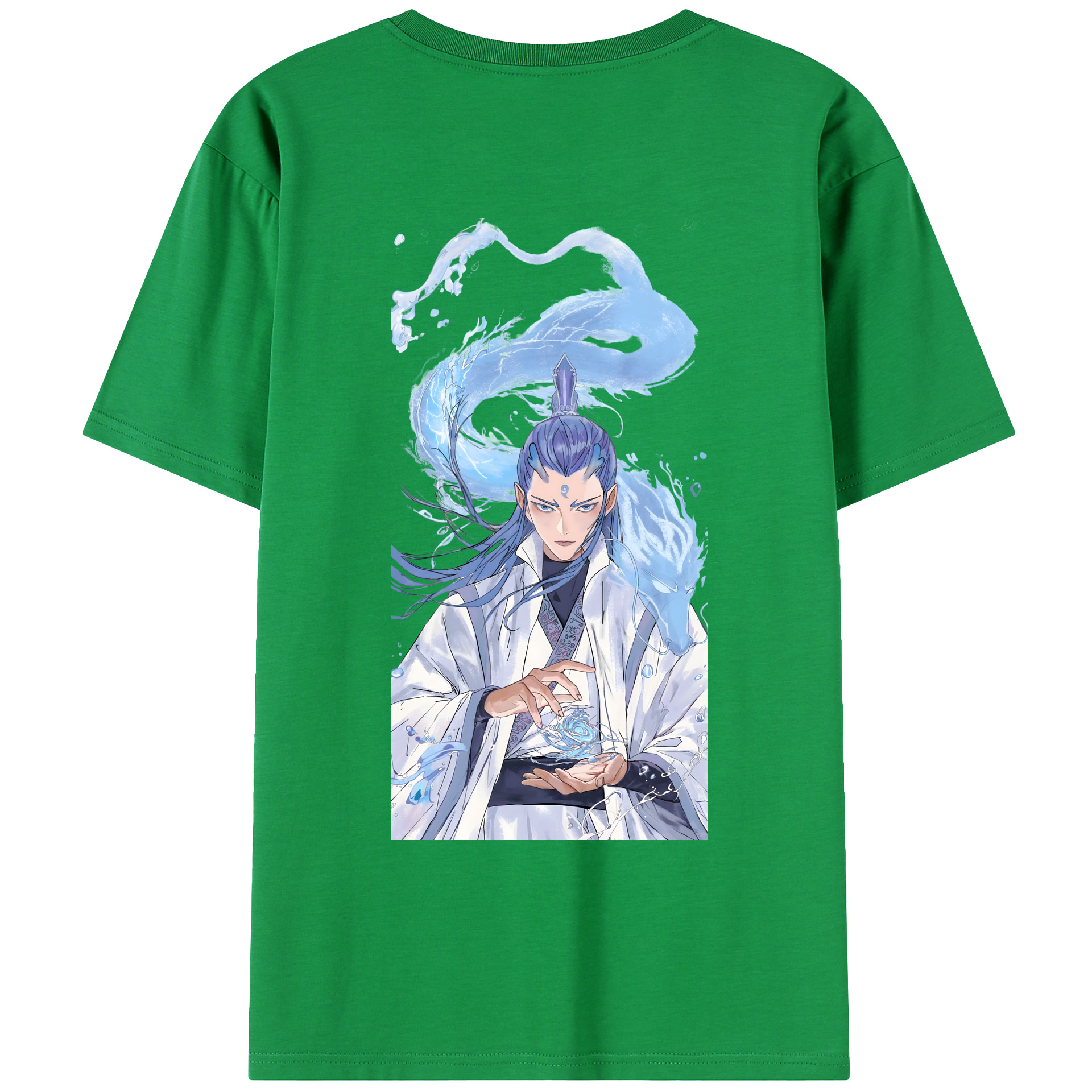 （画像用） Ne Zha 2 ナタ 魔童の大暴れ 綿100％ メンズ半袖Tシャツ（バックプリント） 通気性