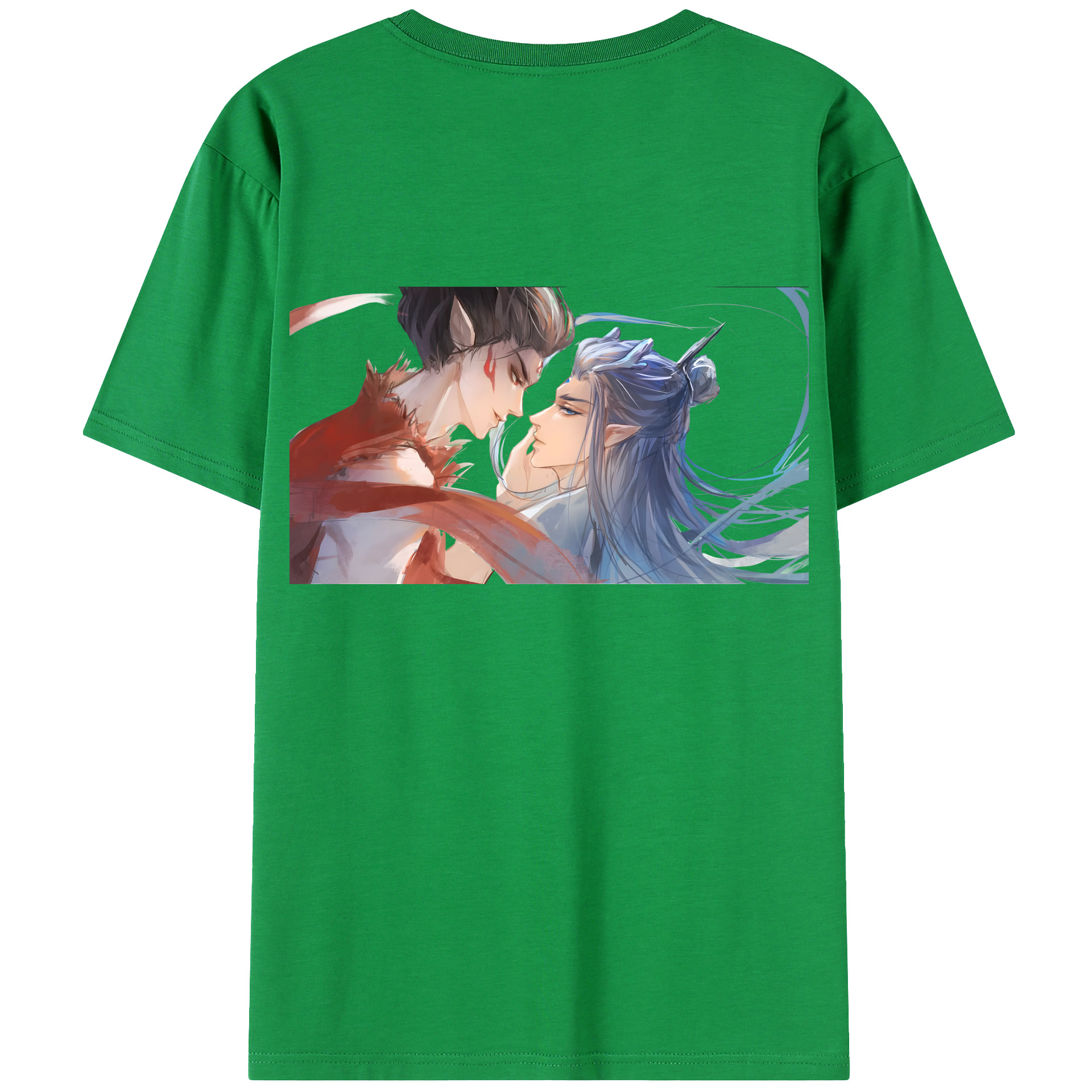 （画像用） Ne Zha 2 ナタ 魔童の大暴れ 綿100％ メンズ半袖Tシャツ（バックプリント） 通気性