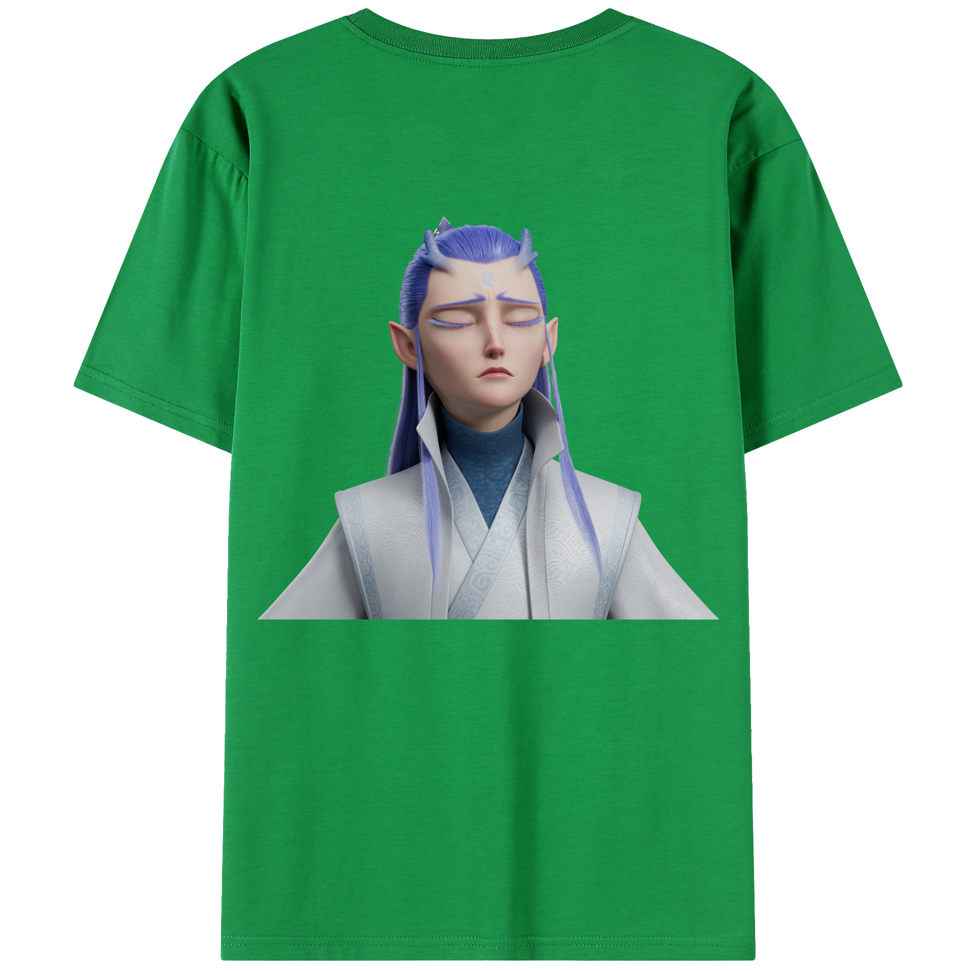 （画像用） Ne Zha 2 ナタ 魔童の大暴れ 綿100％ メンズ半袖Tシャツ（バックプリント） 通気性