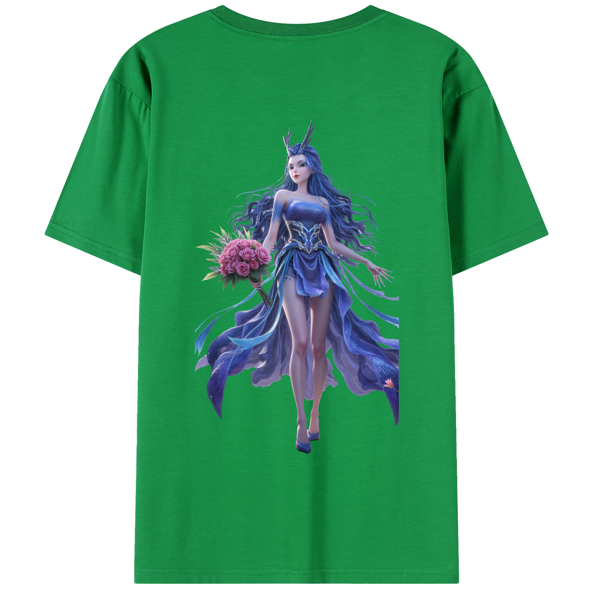 （画像用） Ne Zha 2 ナタ 魔童の大暴れ 綿100％ メンズ半袖Tシャツ（バックプリント） 通気性