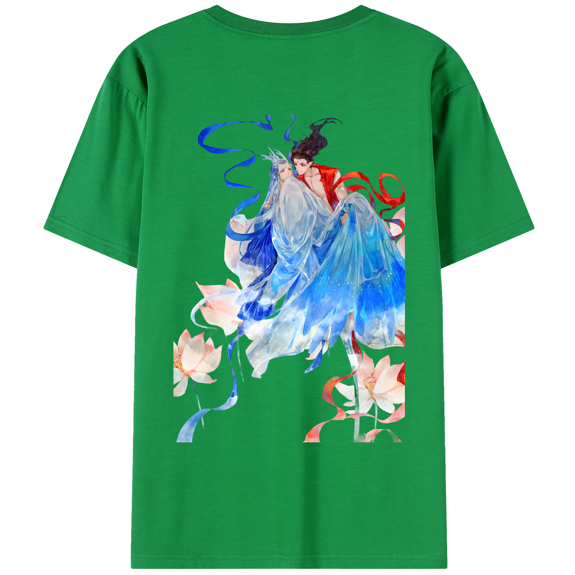 （画像用） Ne Zha 2 ナタ 魔童の大暴れ 綿100％ メンズ半袖Tシャツ（バックプリント） 通気性