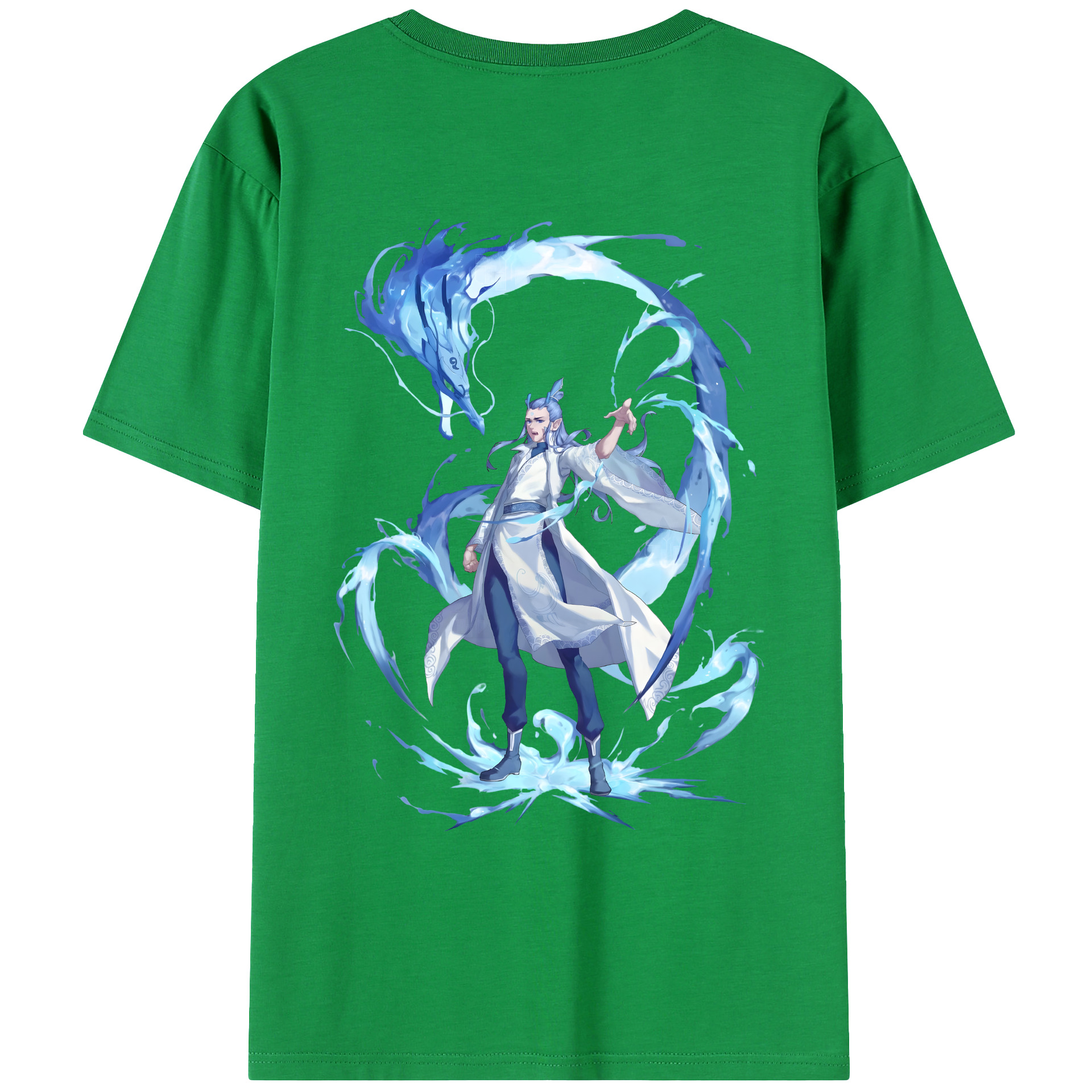 （画像用） Ne Zha 2 ナタ 魔童の大暴れ 綿100％ メンズ半袖Tシャツ（バックプリント） 通気性