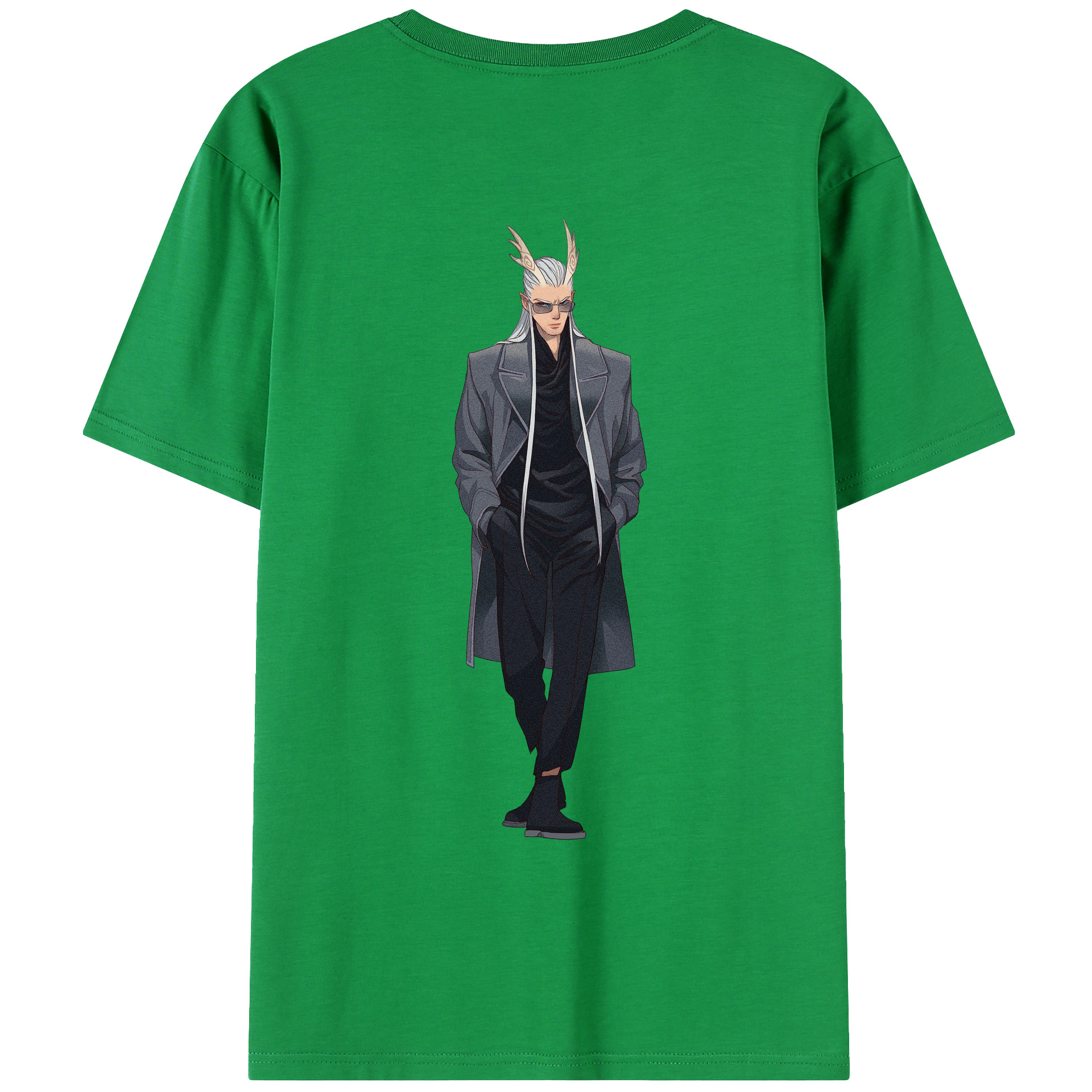 （画像用） Ne Zha 2 ナタ 魔童の大暴れ 綿100％ メンズ半袖Tシャツ（バックプリント） 通気性
