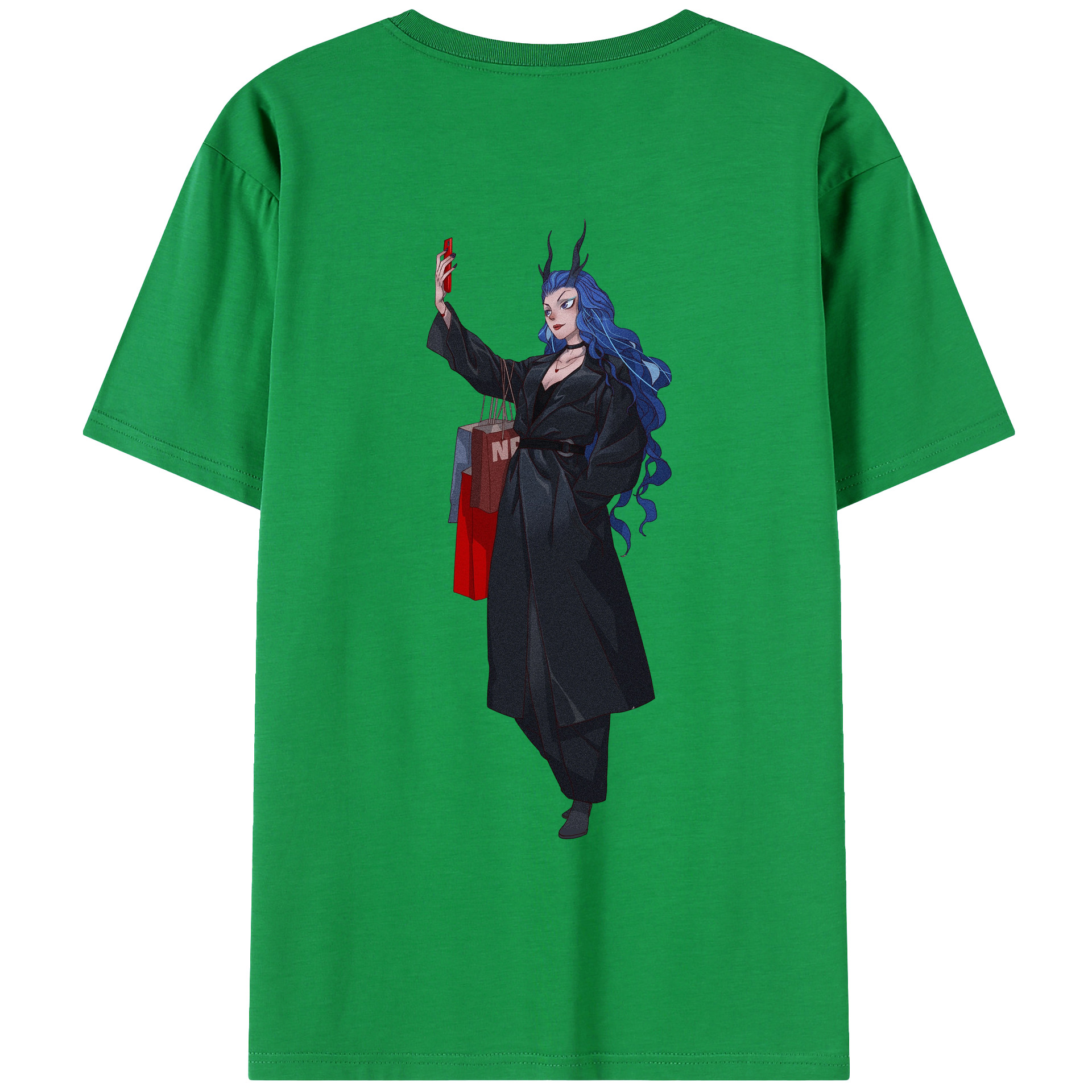 （画像用） Ne Zha 2 ナタ 魔童の大暴れ 綿100％ メンズ半袖Tシャツ（バックプリント） 通気性