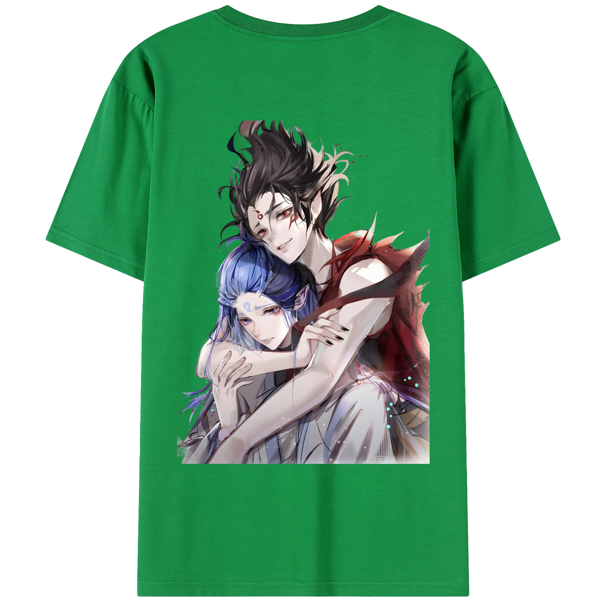（画像用） Ne Zha 2 ナタ 魔童の大暴れ 綿100％ メンズ半袖Tシャツ（バックプリント） 通気性