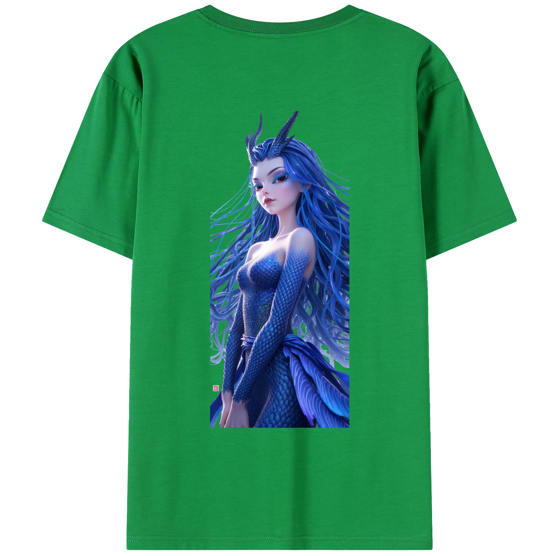 （画像用） Ne Zha 2 ナタ 魔童の大暴れ 綿100％ メンズ半袖Tシャツ（バックプリント） 通気性